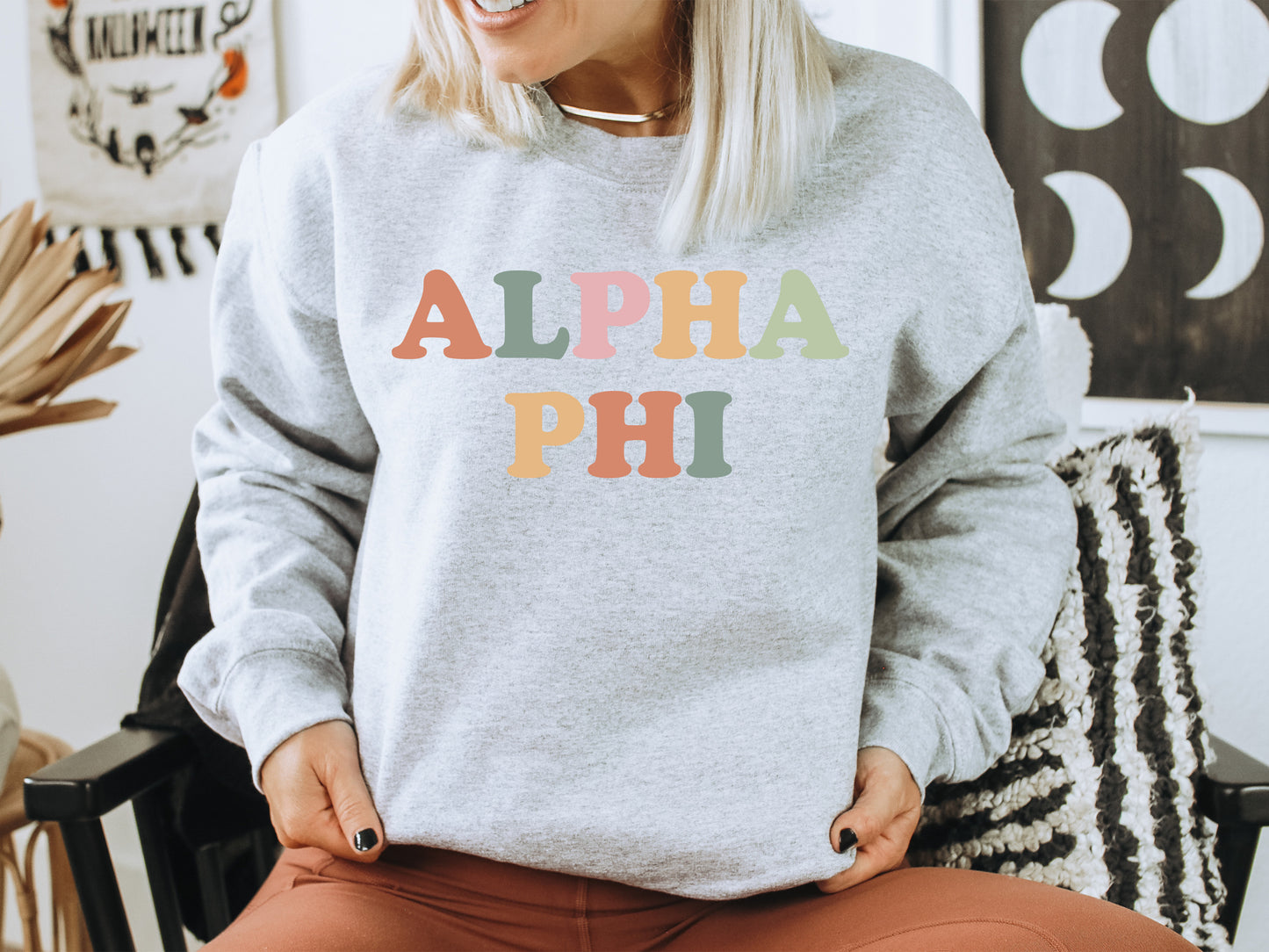 Alpha Phi Bright and Proud Sorority Sweatshirt _ 419g