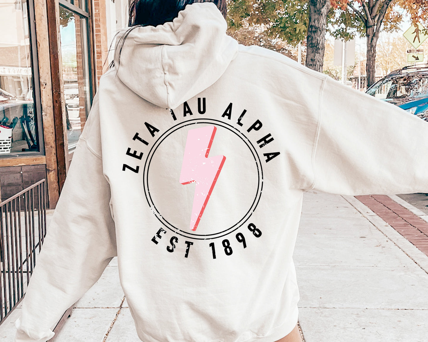 Zeta Tau Alpha Pinkish Strike Sorority Hoodie _ 33127g