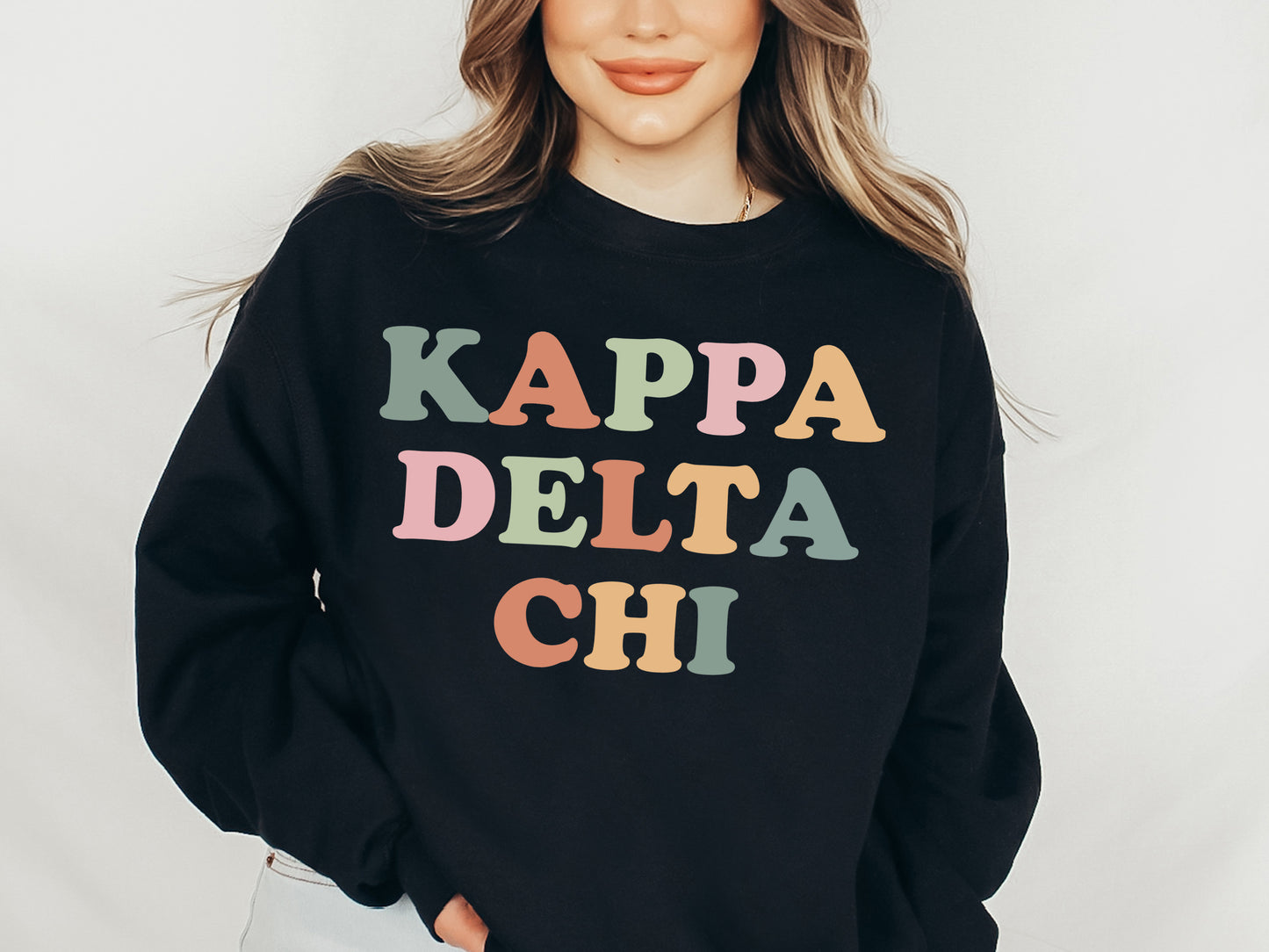 Kappa Delta Chi Bright and Colorful Sorority Sweatshirt  _ 3473g