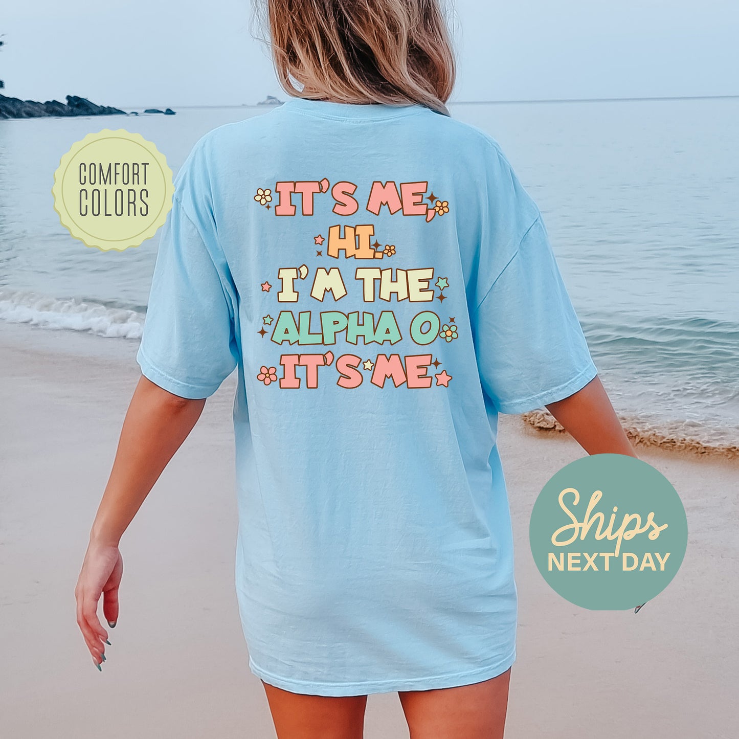 Alpha Omicron Pi Signature Chic Comfort Colors Sorority T-shirt _ 35969g