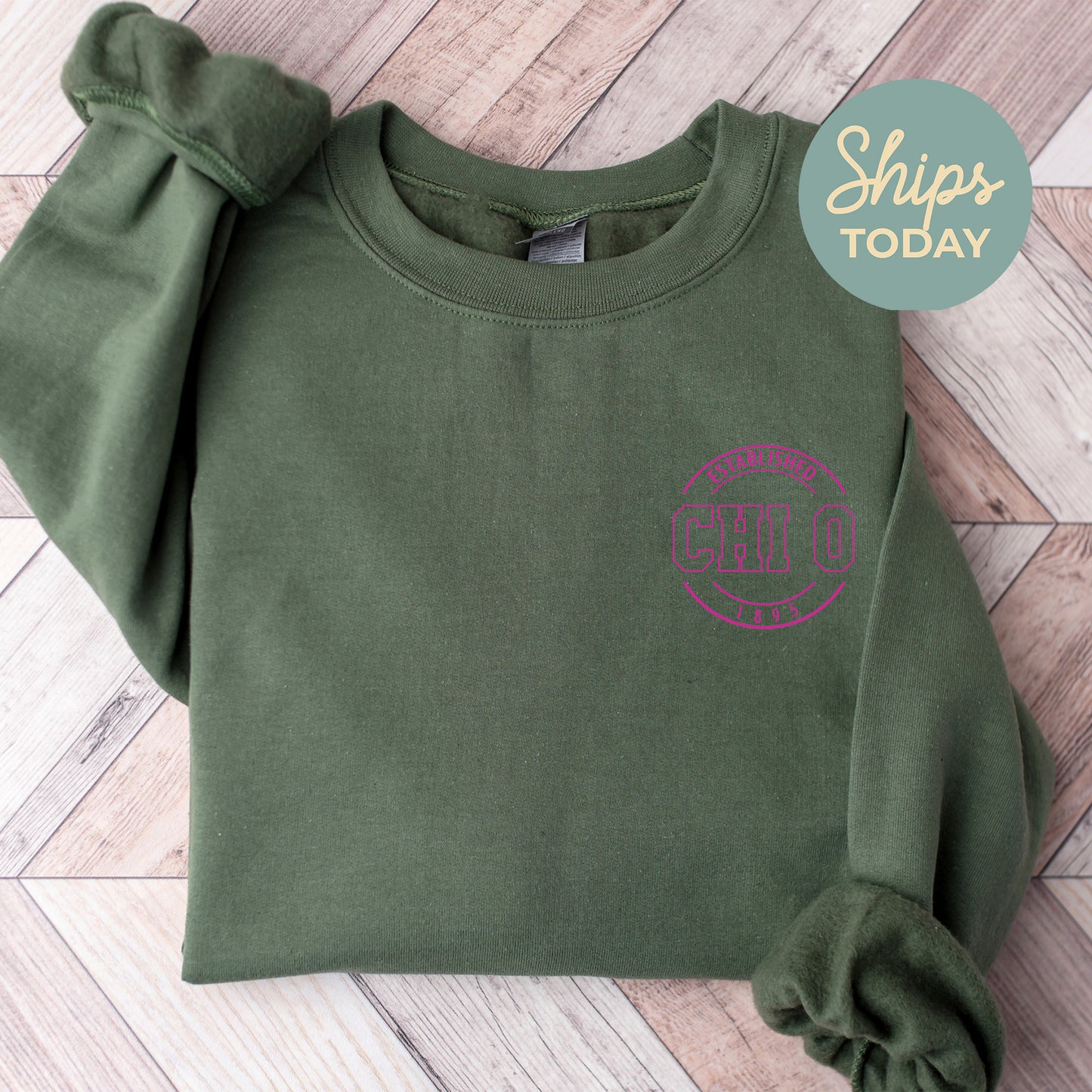 Chi Omega Stamped Sorority Sweatshirt _ 39120g