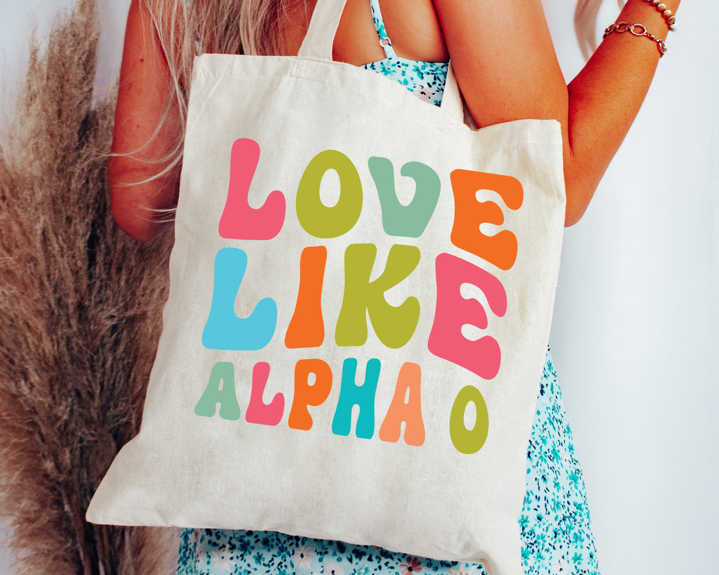 Alpha Omicron Pi Love Like Sorority Tote Bag _ 34338g