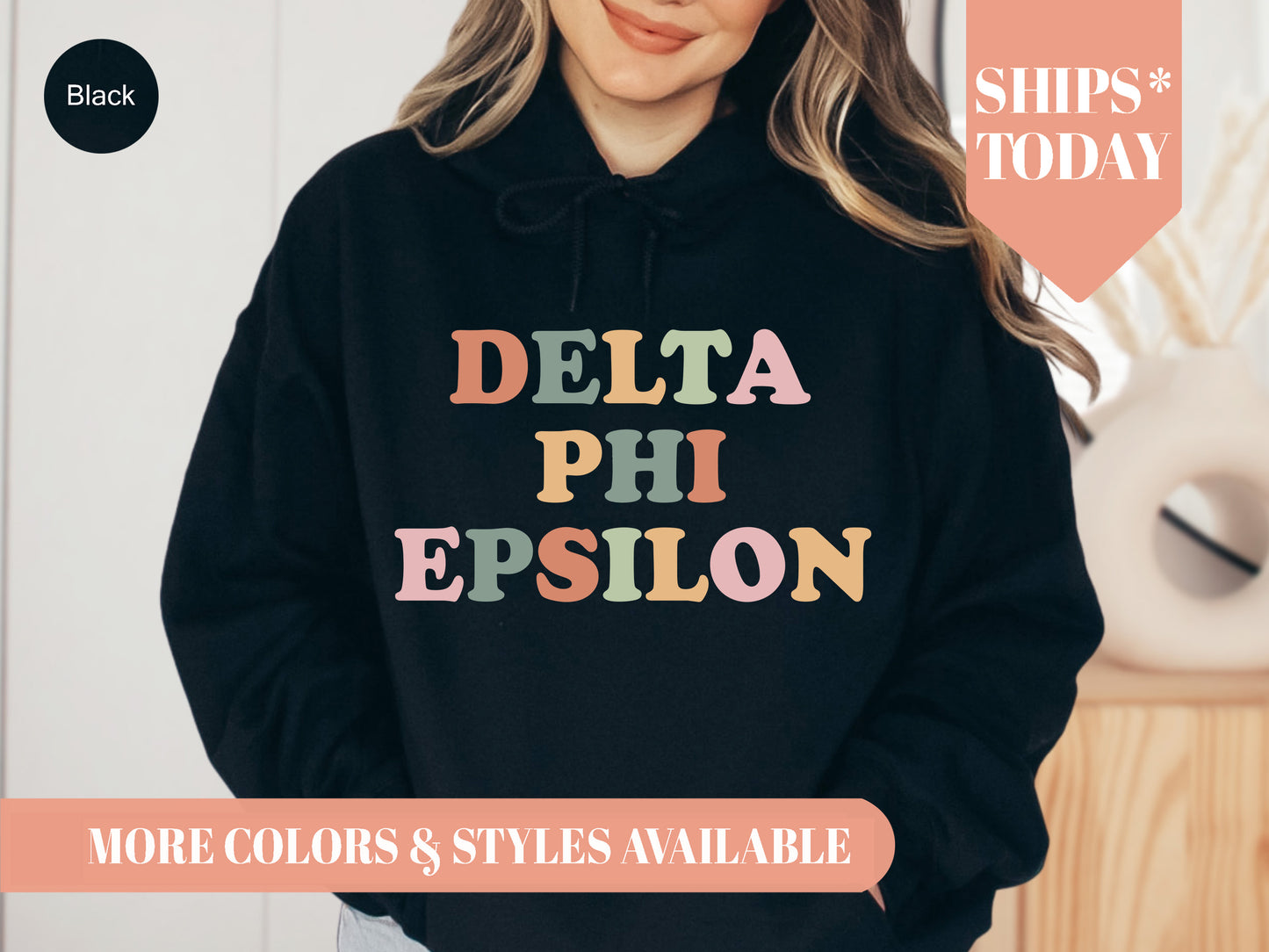 Delta Zeta Bright and Proud Sorority Hoodie _ 427g