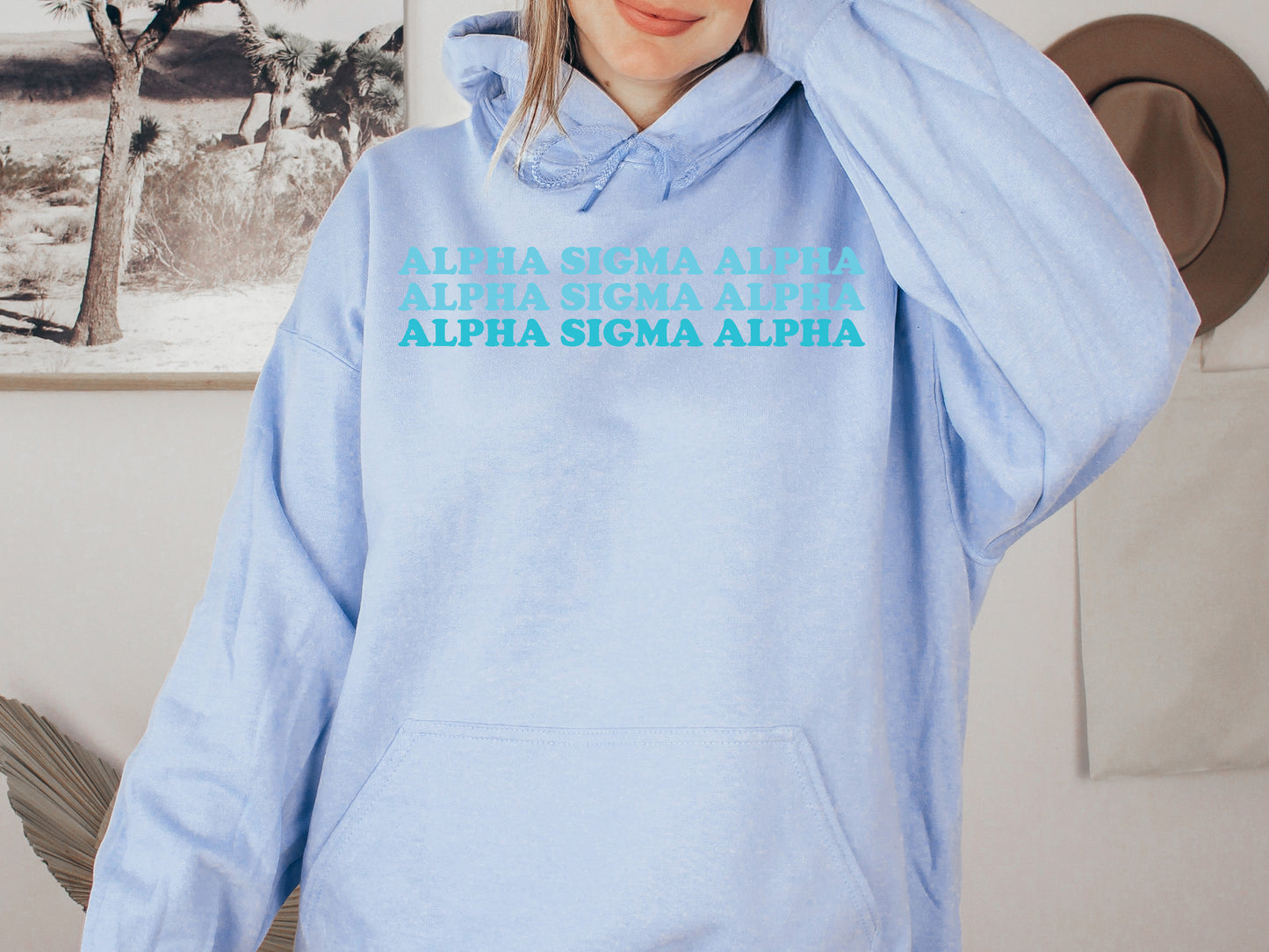Alpha Sigma Alpha Touch of Blue Sorority Hoodie _ 2583g