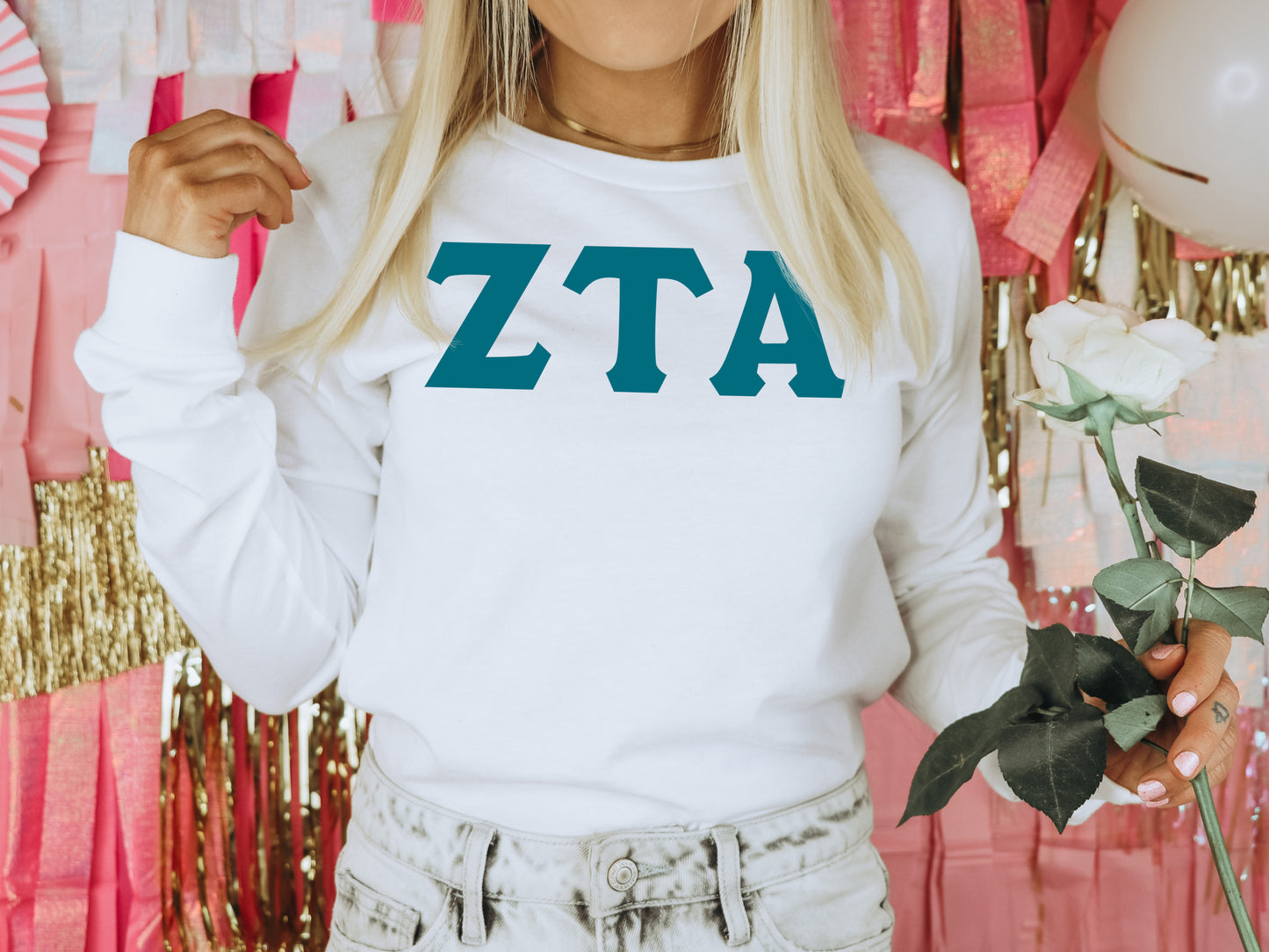 Zeta Tau Alpha Back to the Basics Sorority Long Sleeve T-shirt _ 647g