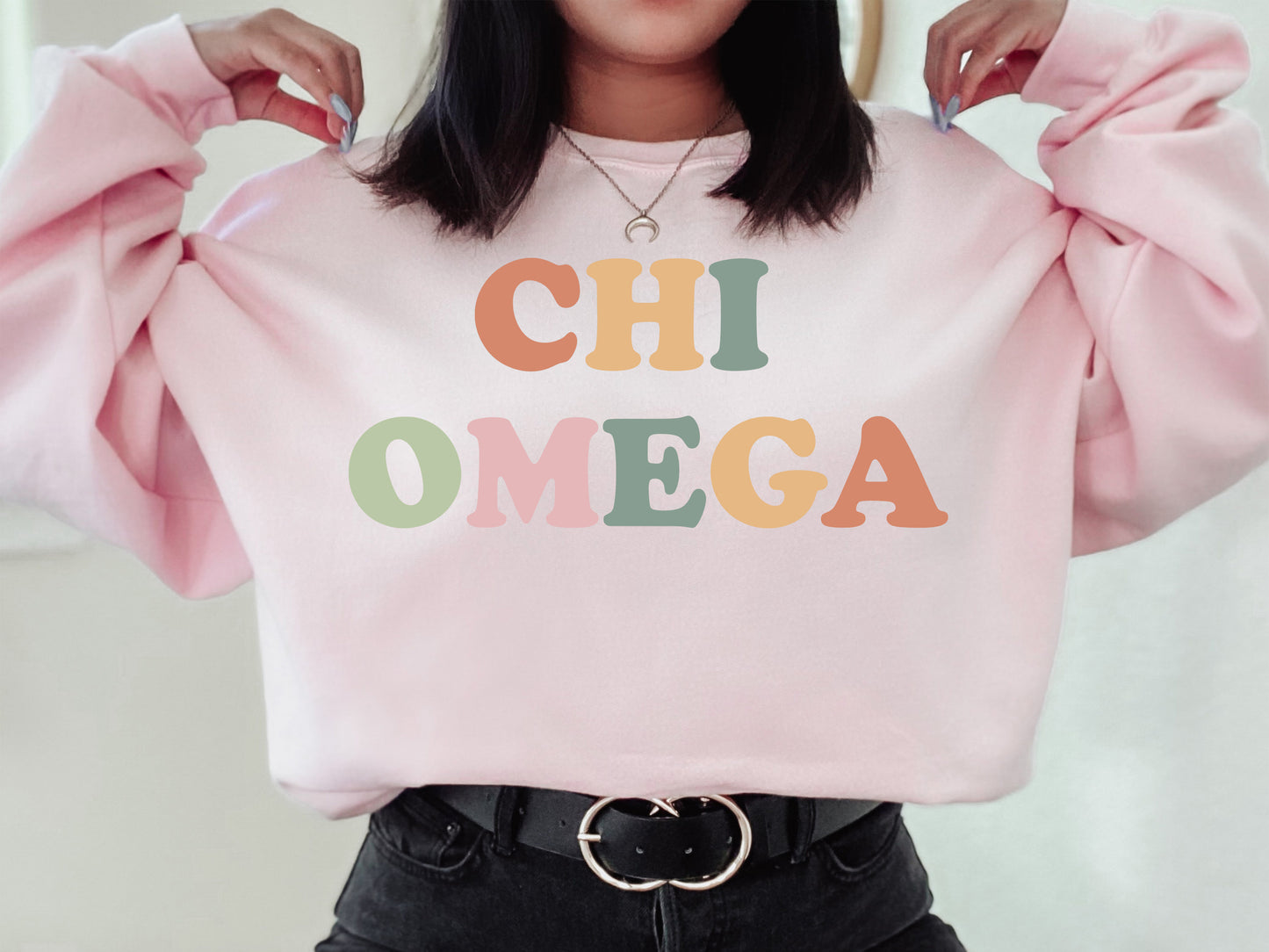 Chi Omega Bright and Proud Sorority Sweatshirt _ 423g