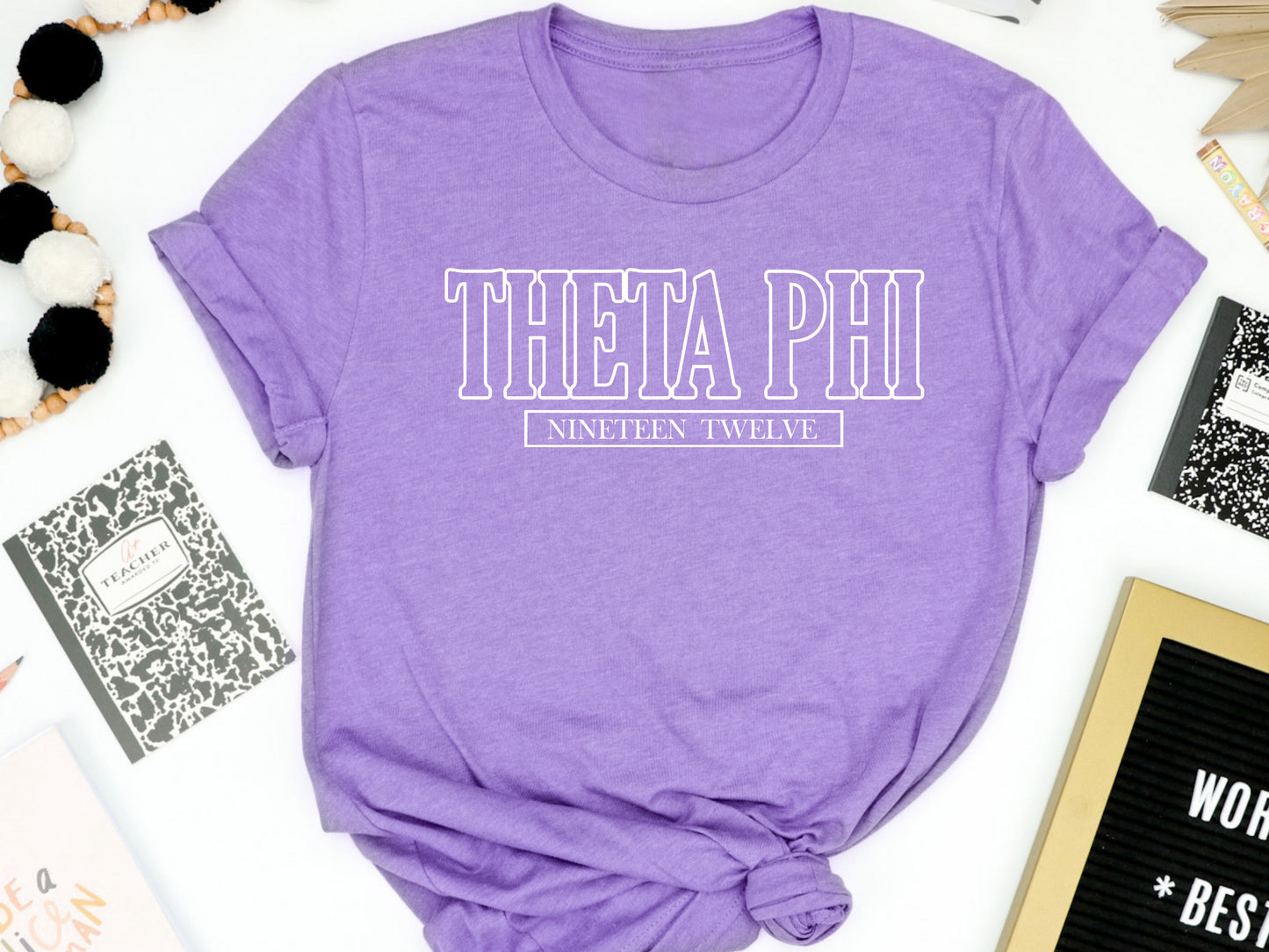 Theta Phi Alpha Stencil Stacked Sorority T-shirt _ 2158g