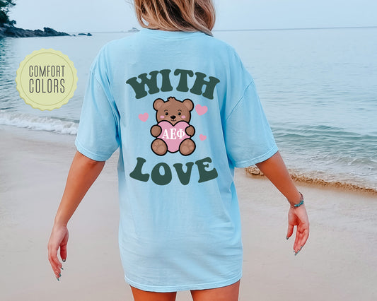Alpha Epsilon Phi With Love Comfort Colors Sorority T-shirt _ 33208g