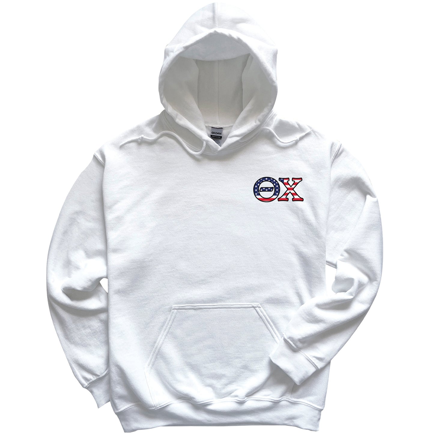 a white hoodie with the word ex on it
