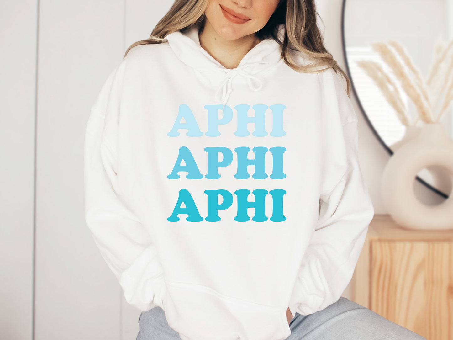 Alpha Phi Touch of Blue Sorority Hoodie _ 2582g