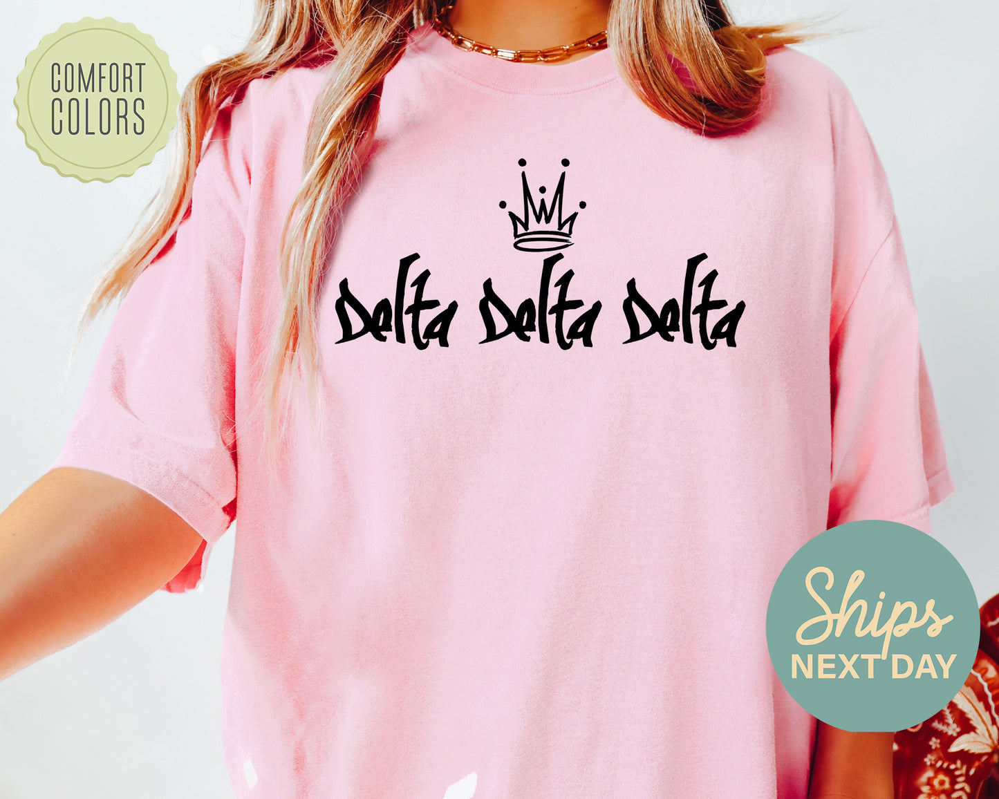 Delta Delta Delta Queen Comfort Colors Sorority T-shirt _ 2458g
