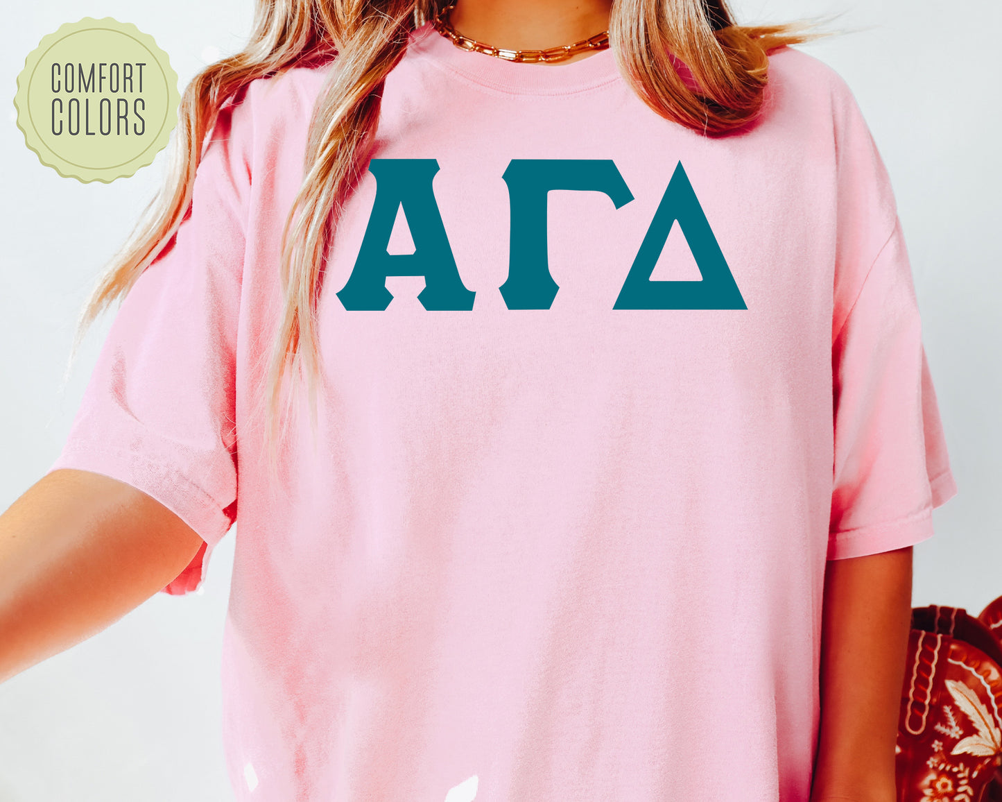 Alpha Gamma Delta Back to the Basics Comfort Colors Sorority T-shirt _ 625g