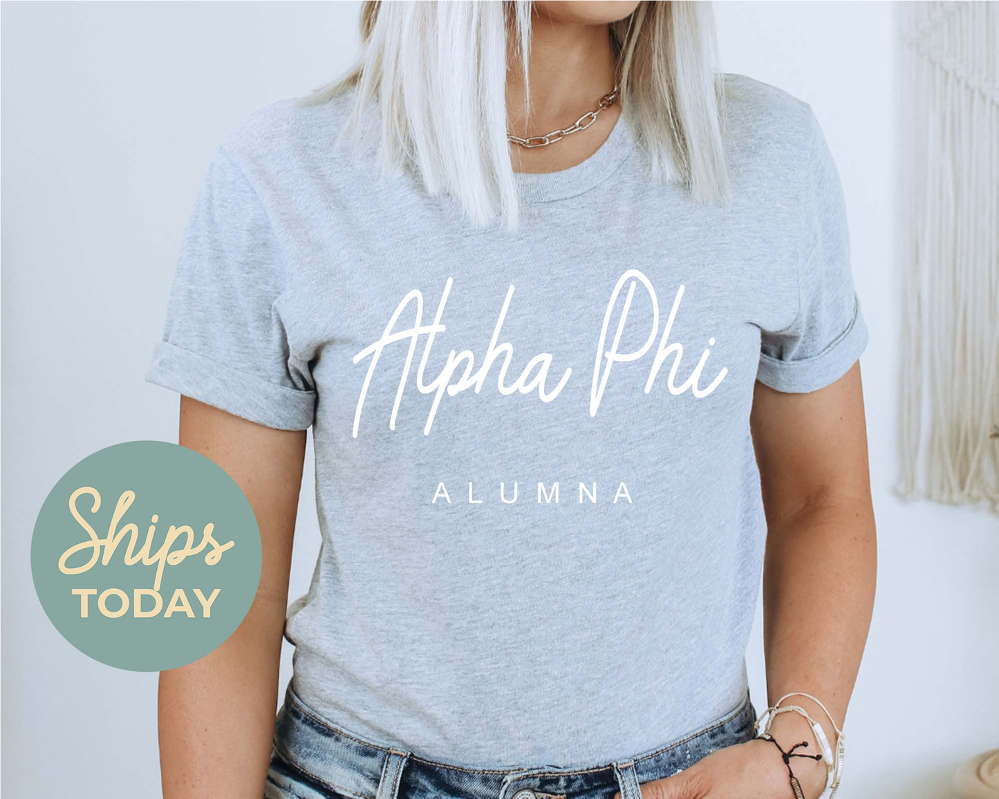 Alpha Phi Flashy Alumna Sorority T-shirt _ 2530g