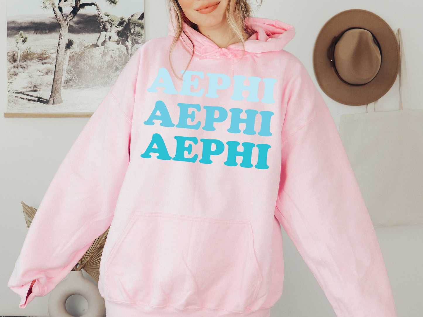 Alpha Epsilon Phi Touch of Blue Sorority Hoodie _ 2579g
