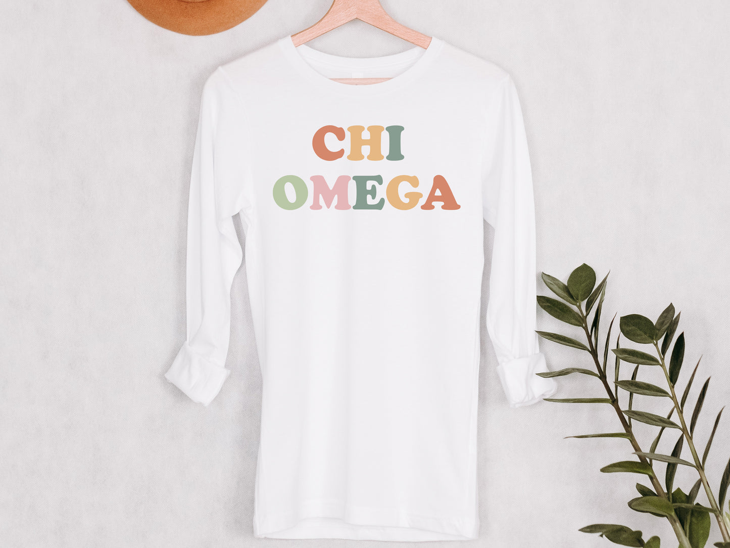 Chi Omega Bright and Proud Sorority Long Sleeve T-shirt _ 423g