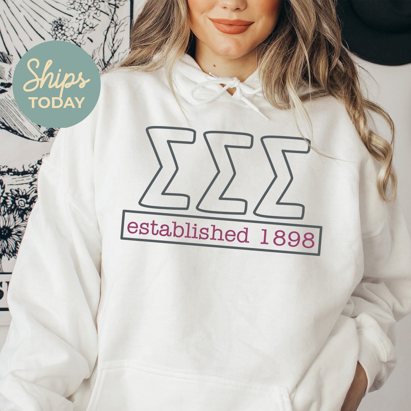 Sigma Sigma Sigma Simply Greek Sorority Hoodie _ 39359g