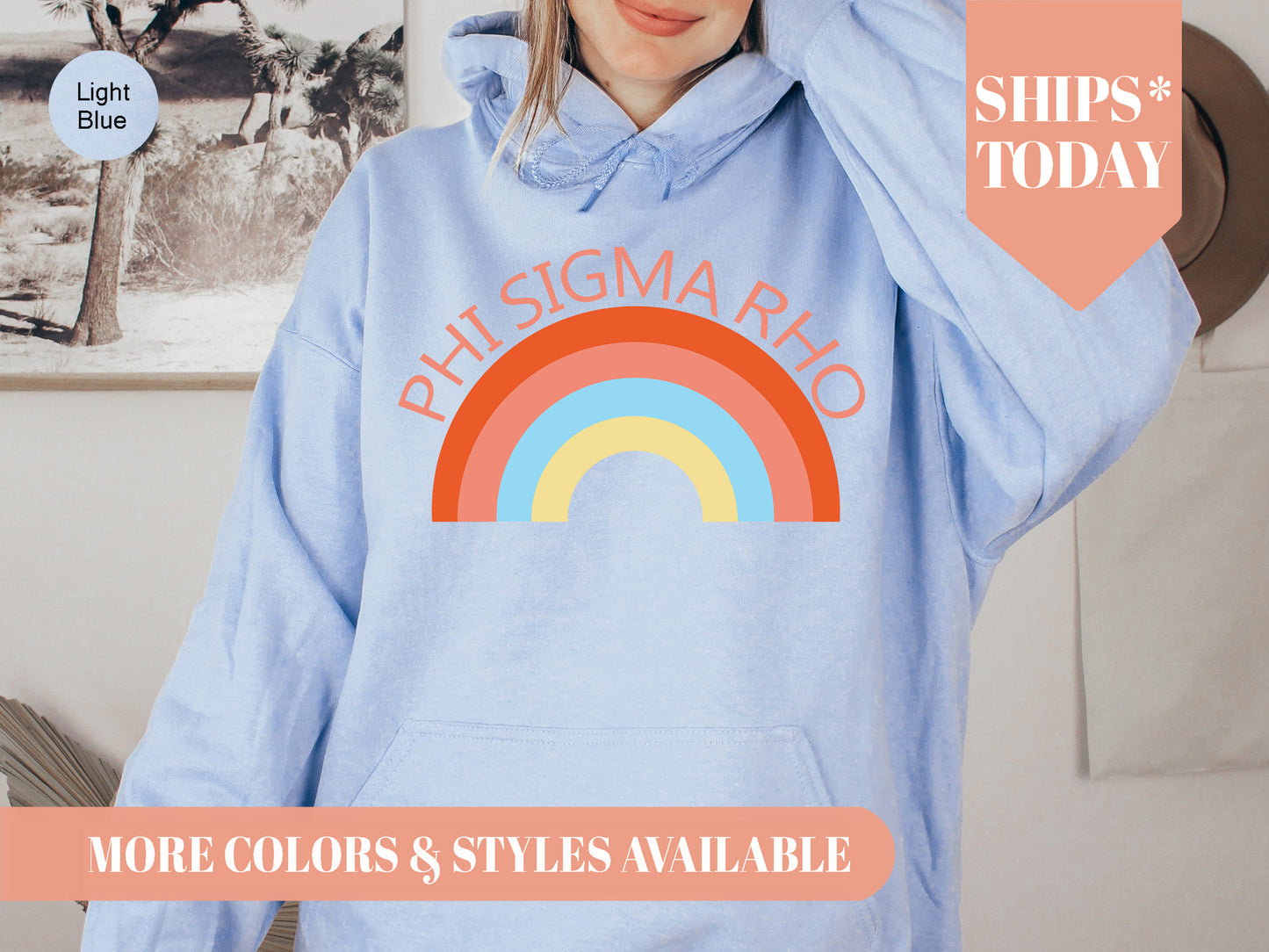 Phi Sigma Rho Colorful Rainbow Sorority Hoodie _ 3462g