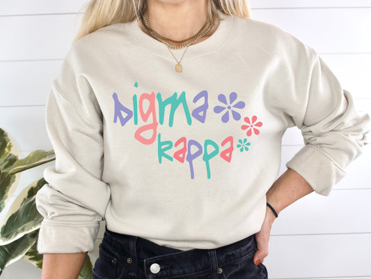 Sigma Kappa Colorful Floral Sorority Sweatshirt _ 2625g