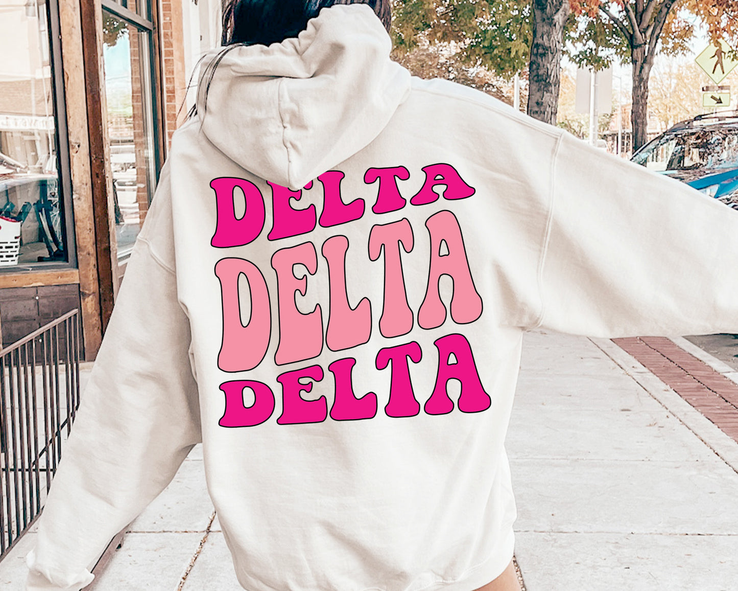 Delta Delta Delta Shades of Pink Sorority Hoodie _ 32982g