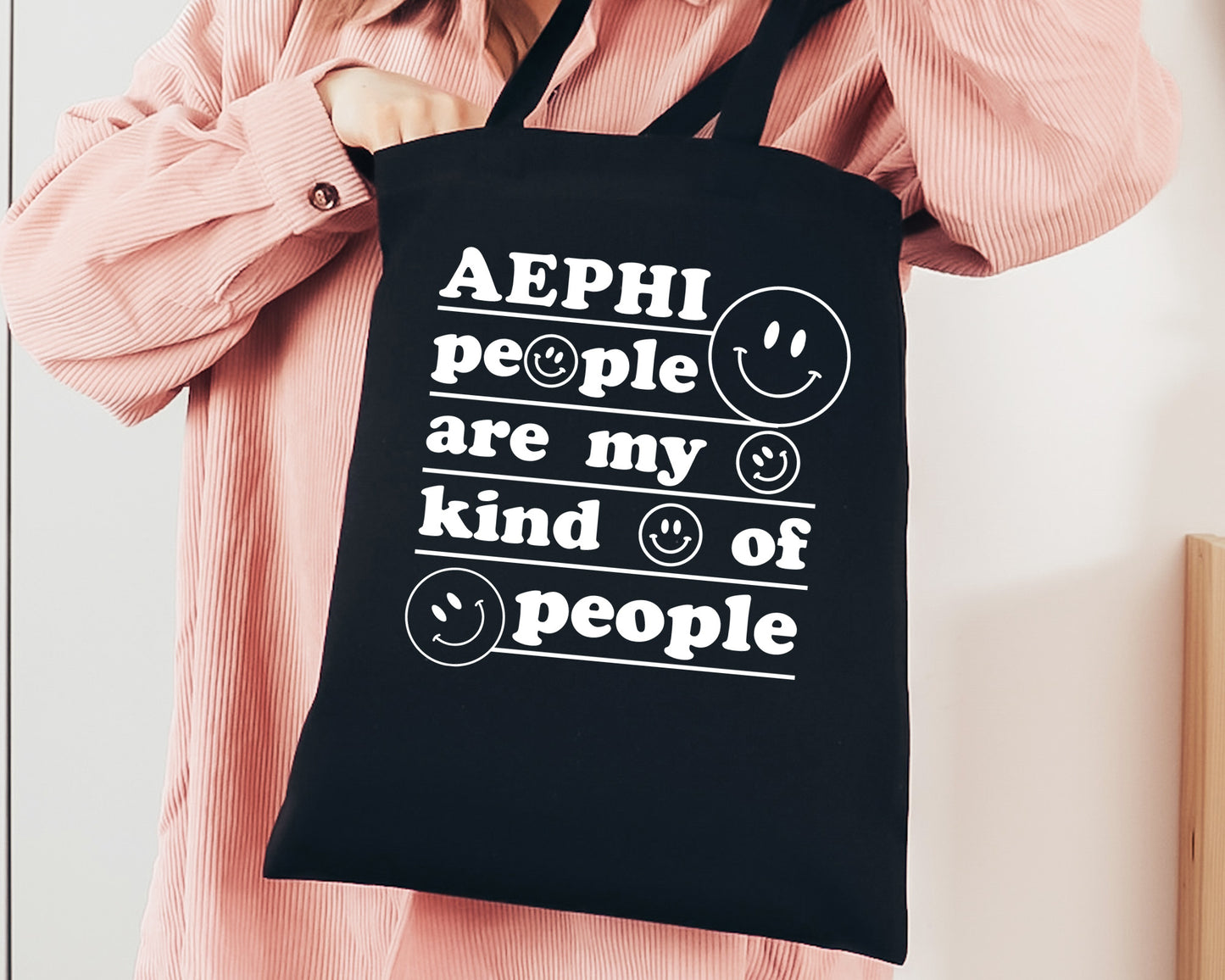 Alpha Epsilon Phi My Kind of People Sorority Tote Bag _ 34758g