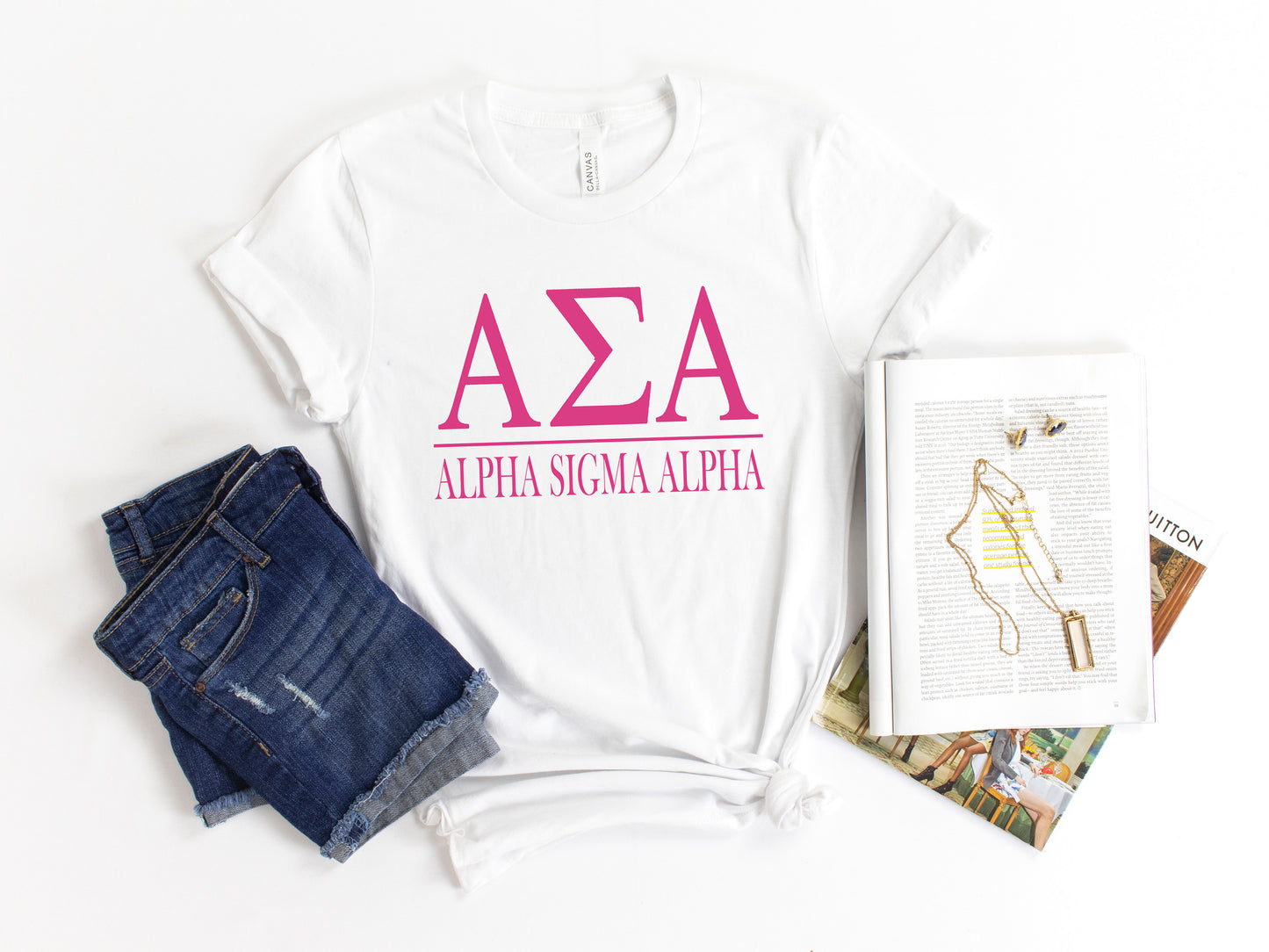 Alpha Sigma Alpha Loud Letters Sorority T-shirt _ 472g