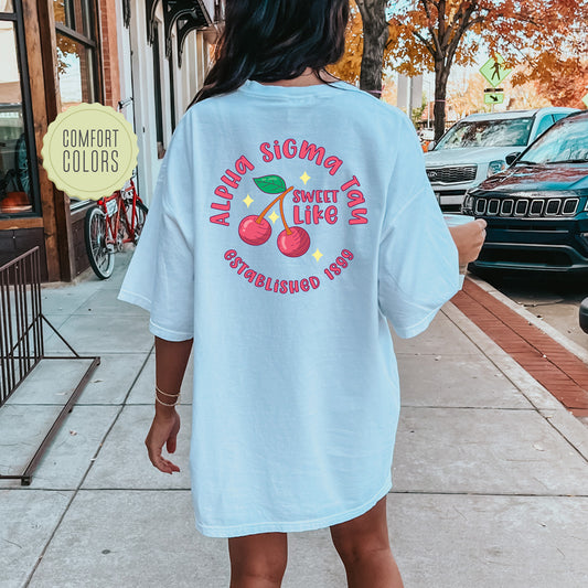 Alpha Sigma Tau Sweet Like Cherry Comfort Colors Sorority T-shirt _ 32036g
