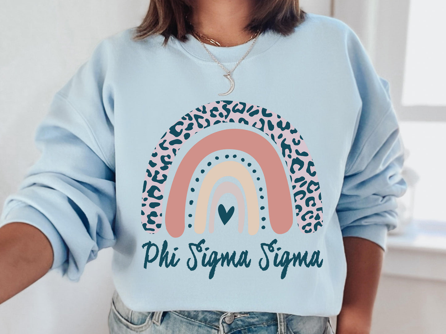 Phi Sigma Sigma Greek Rainbow Sorority Sweatshirt _ 2752g