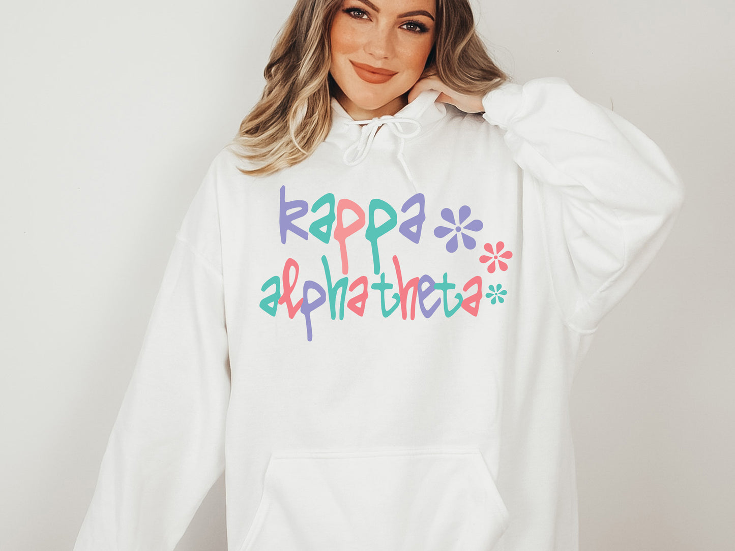 Kappa Alpha Theta Colorful Floral Sorority Hoodie _ 2618g