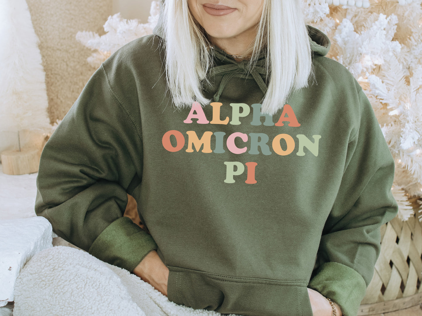 Alpha Omicron Pi Bright and Proud Sorority Hoodie _ 418g