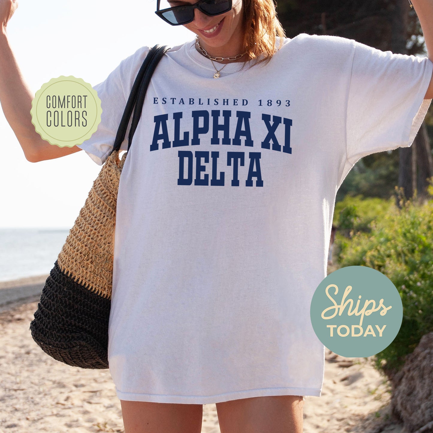 Alpha Xi Delta Bold Letters Comfort Colors Sorority T-shirt _ 35128g