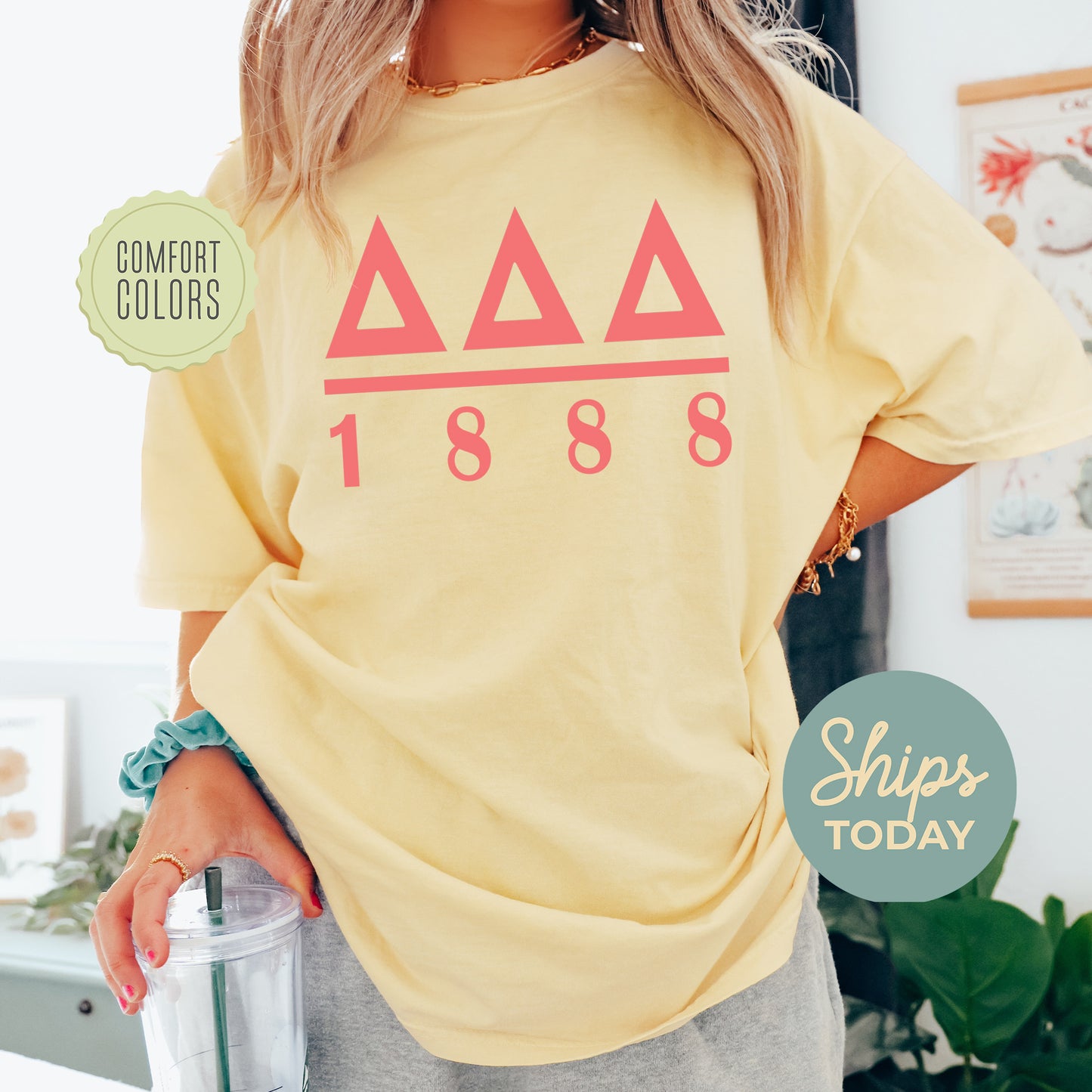 Delta Delta Delta Monochromatic Comfort Colors Sorority T-shirt _ 30853g
