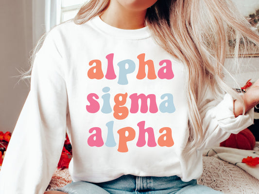 Alpha Sigma Alpha Vividly Vibrant Sorority Sweatshirt _ 3155g