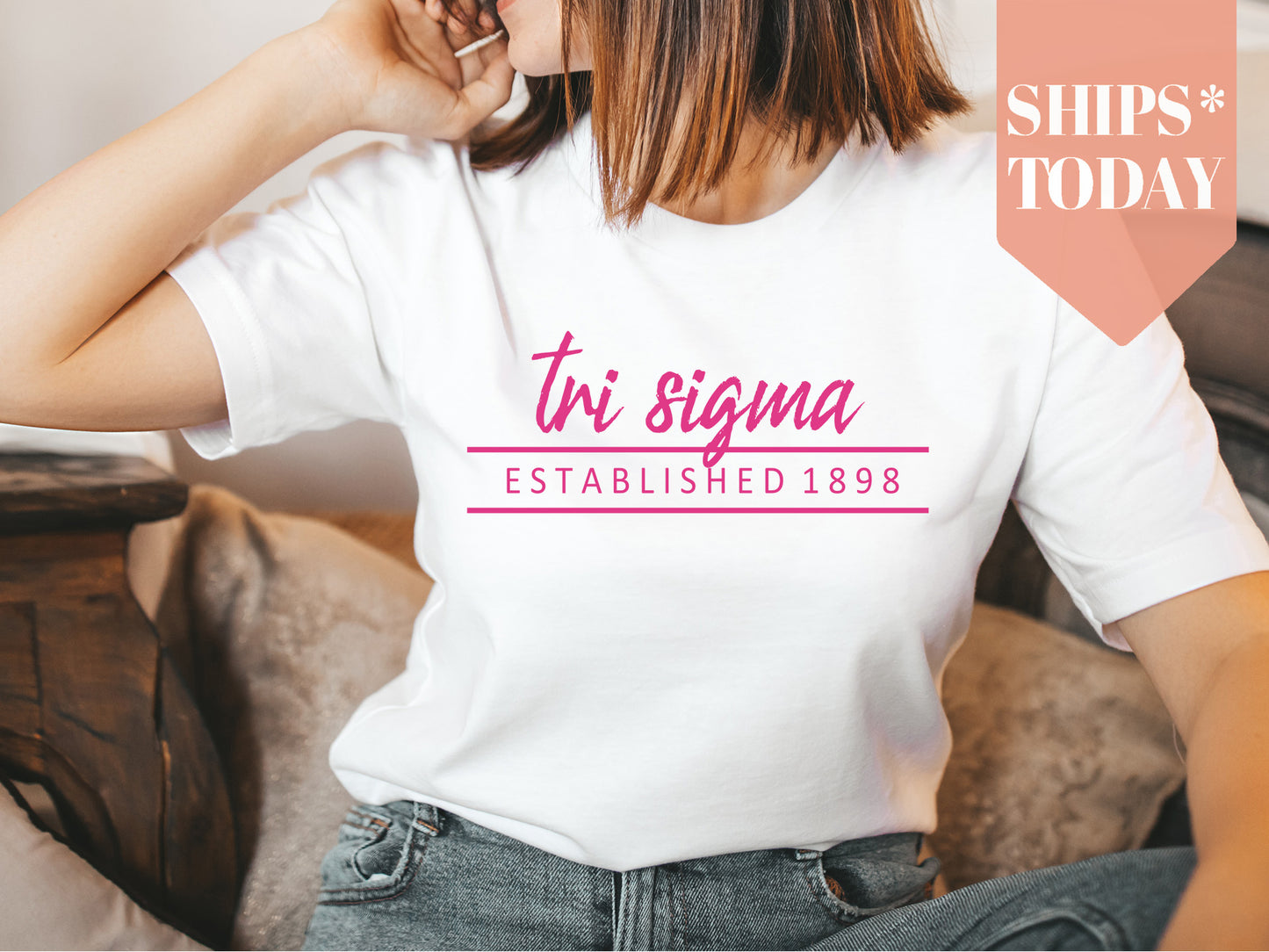 Sigma Sigma Sigma All Pink Sorority T-shirt _  775g