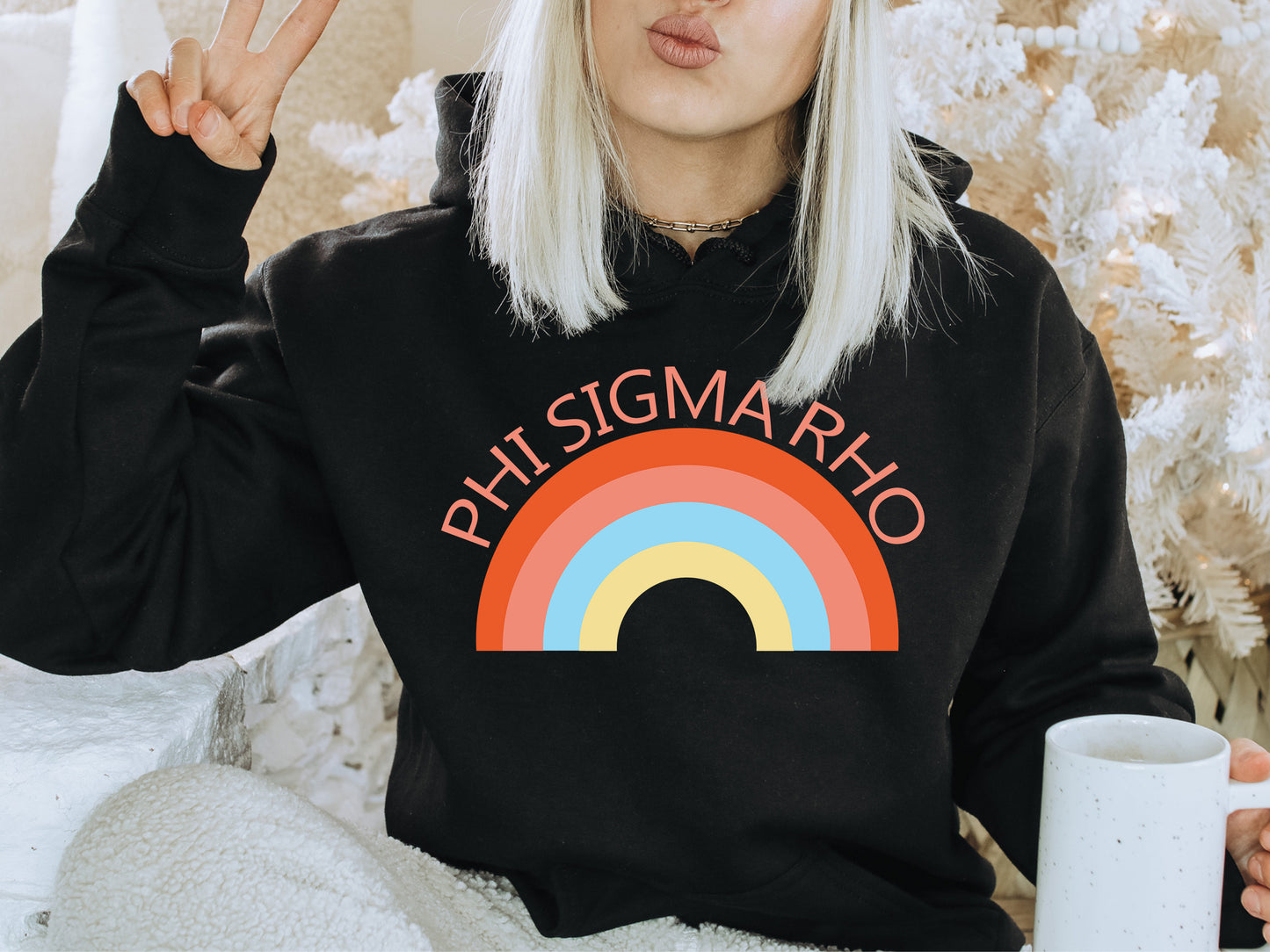 Phi Sigma Rho Colorful Rainbow Sorority Hoodie _ 3462g