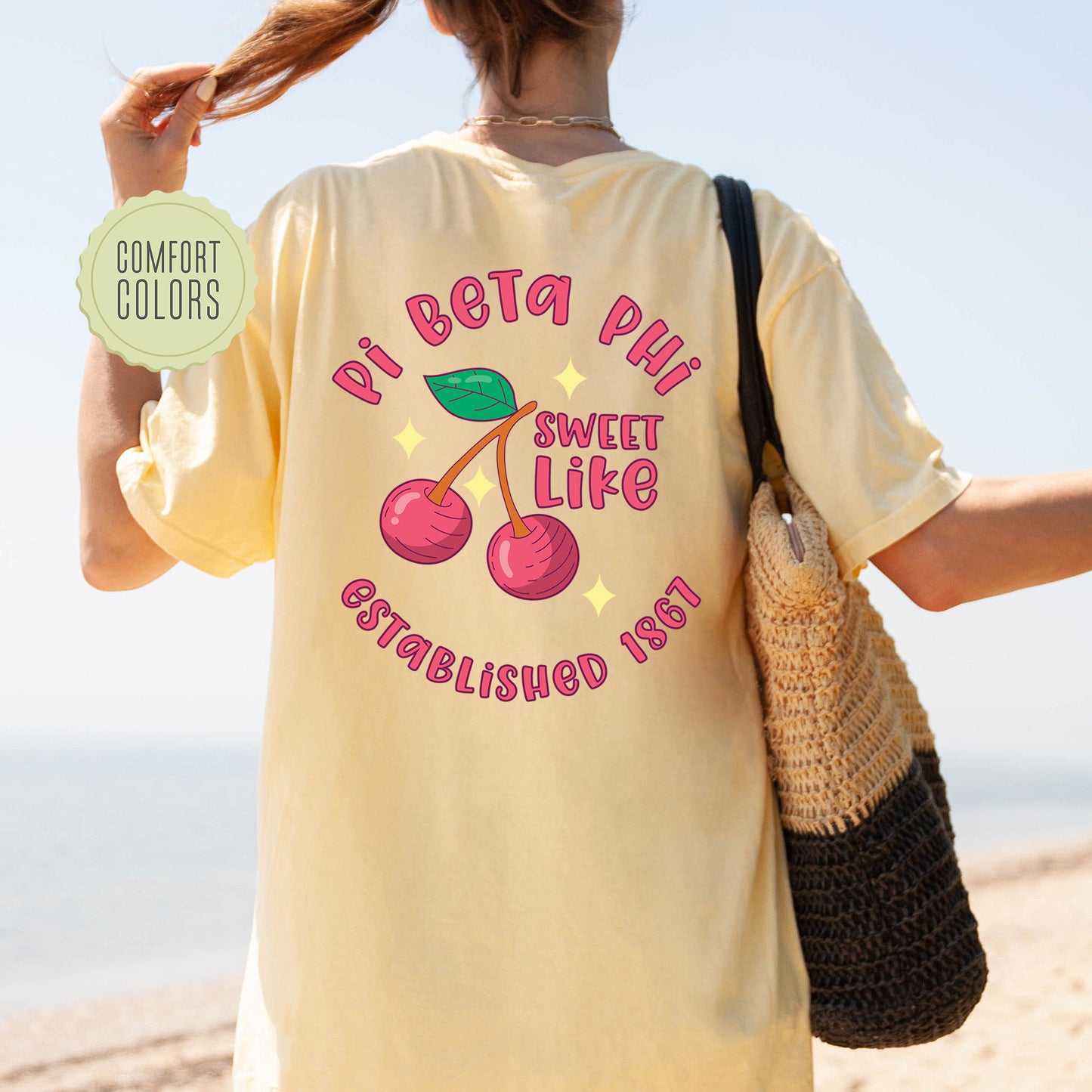 Pi Beta Phi Sweet Like Cherry Comfort Colors Sorority T-shirt _ 32049g