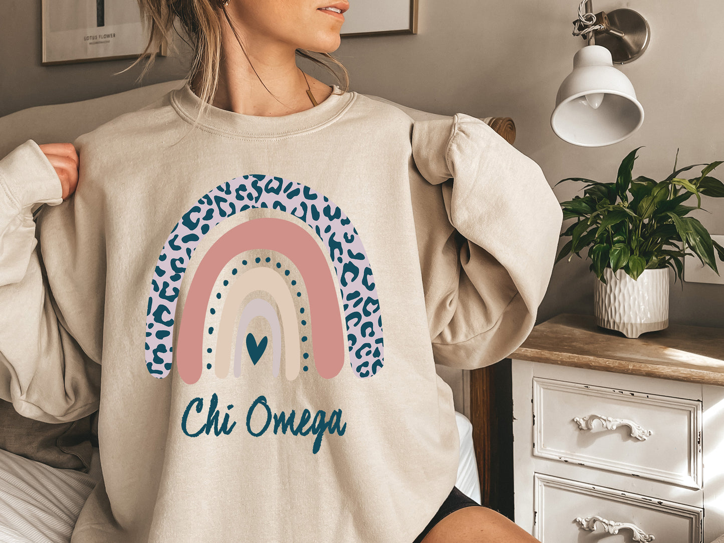 Chi Omega Greek Rainbow Sorority Sweatshirt _ 2742g