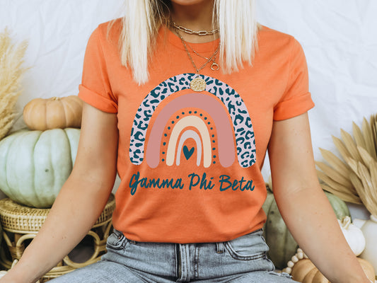 Gamma Phi Beta Greek Rainbow Sorority T-shirt _ 2747g
