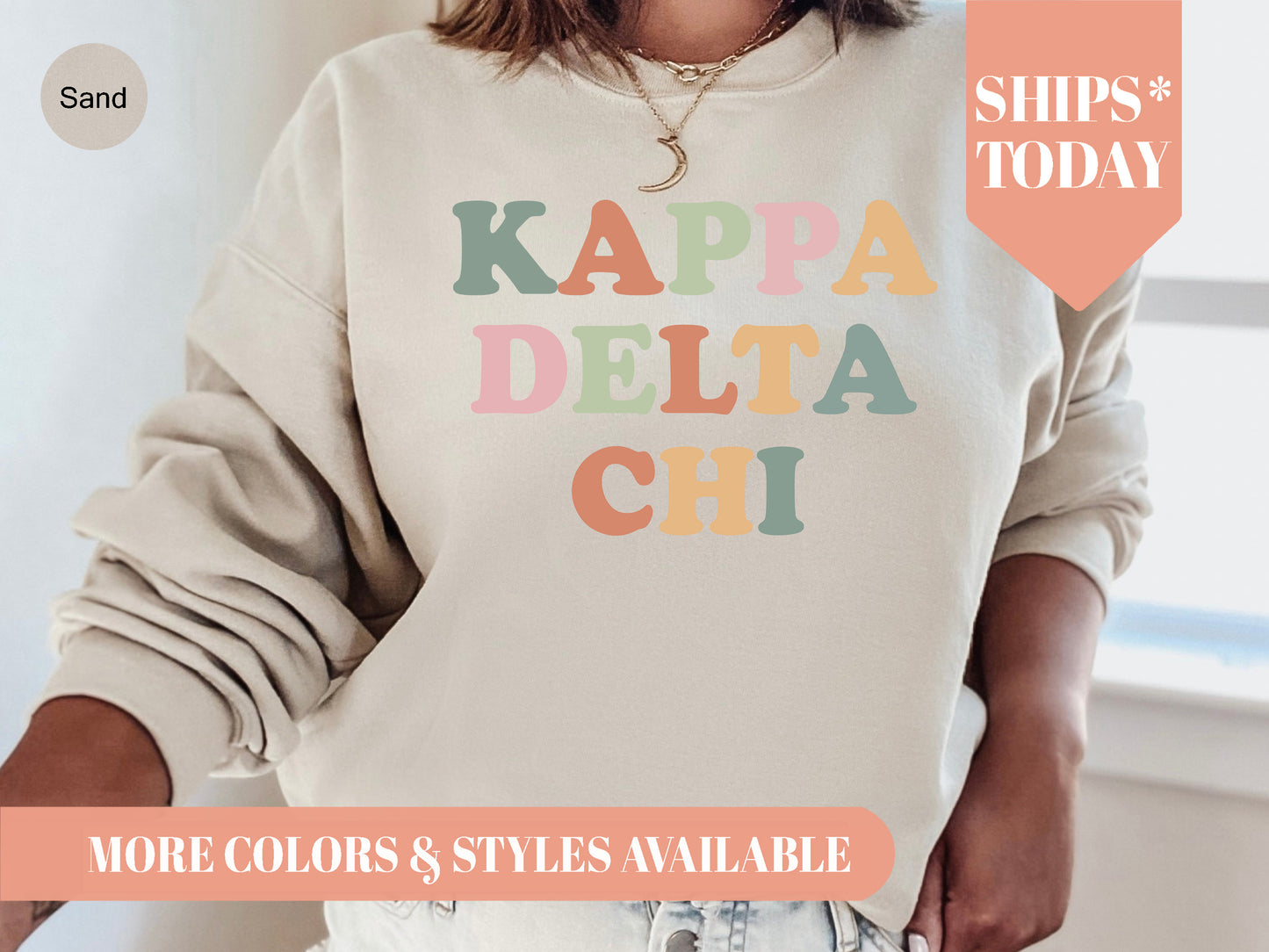 Kappa Delta Chi Bright and Colorful Sorority Sweatshirt  _ 3473g