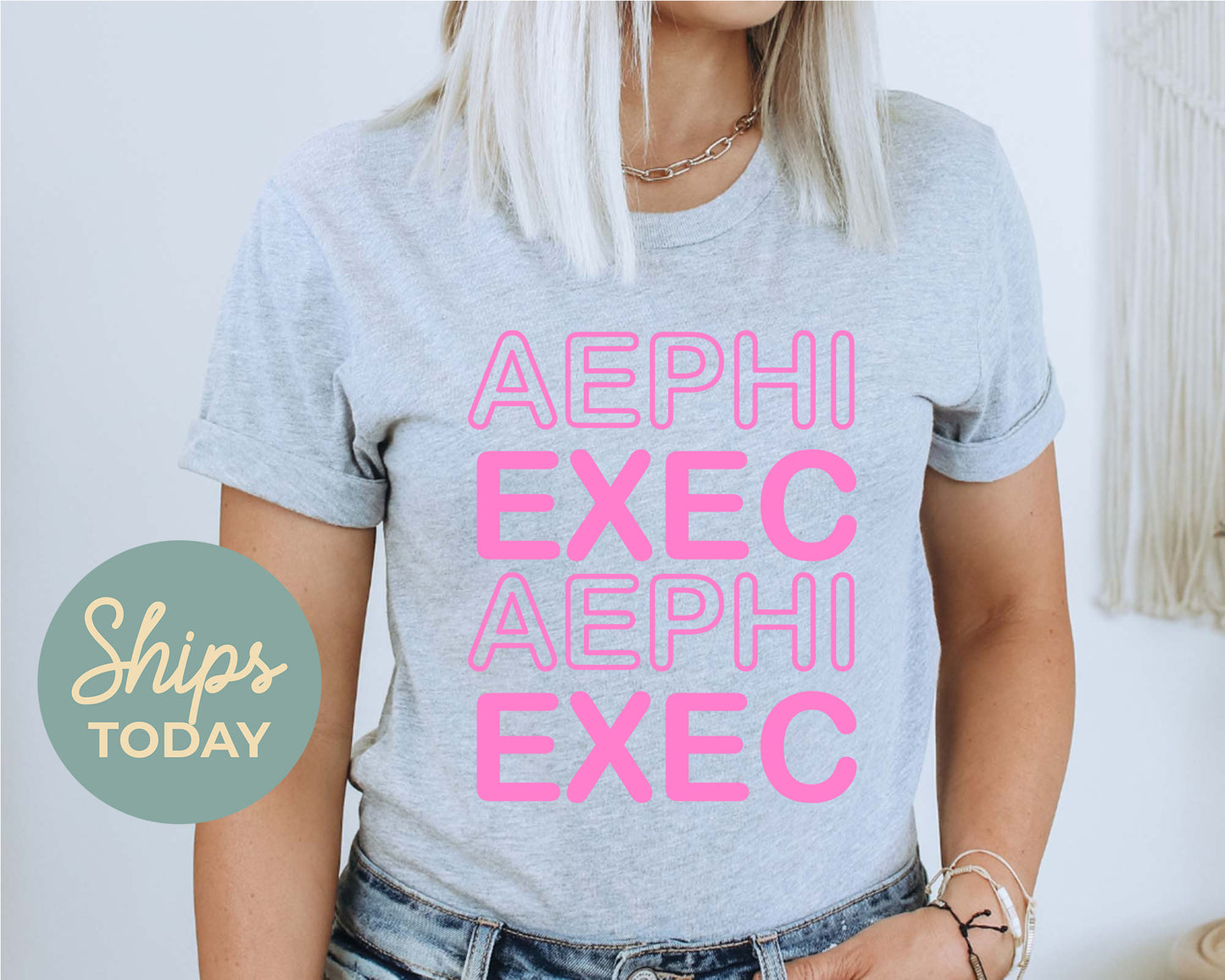 Alpha Epsilon Phi Executive Sisterhood Sorority T-shirt _ 30902g