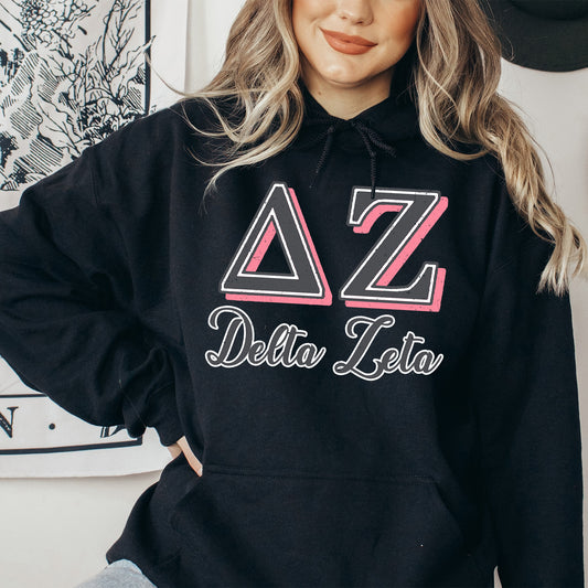 Delta Zeta Greek Colors Sorority Hoodie _ 36082g