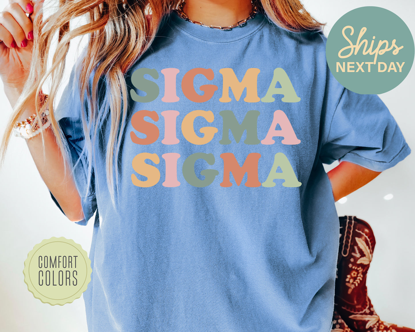 Sigma Sigma Sigma Bright and Proud Comfort Colors Sorority T-shirt _ 437g