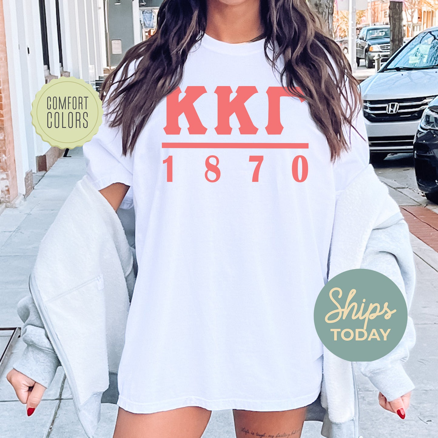 Kappa Kappa Gamma Monochromatic Comfort Colors Sorority T-shirt _ 30860g