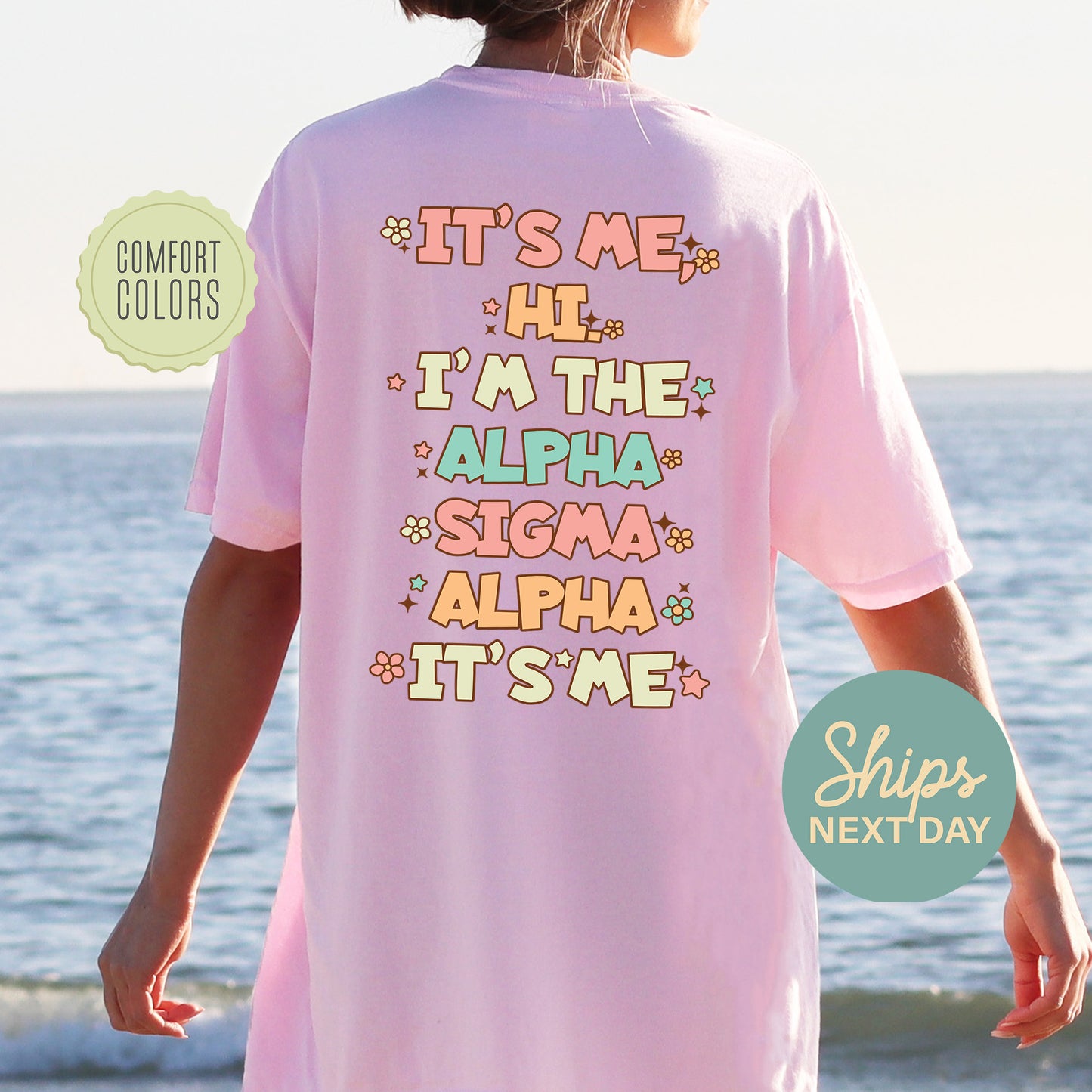 Alpha Sigma Alpha Signature Chic Comfort Colors Sorority T-shirt _ 35971g