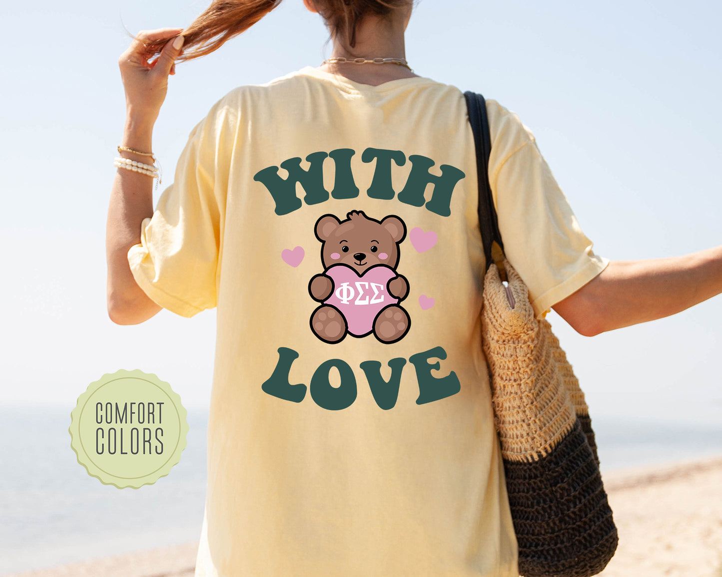 Phi Sigma Sigma With Love Comfort Colors Sorority T-shirt _ 33225g