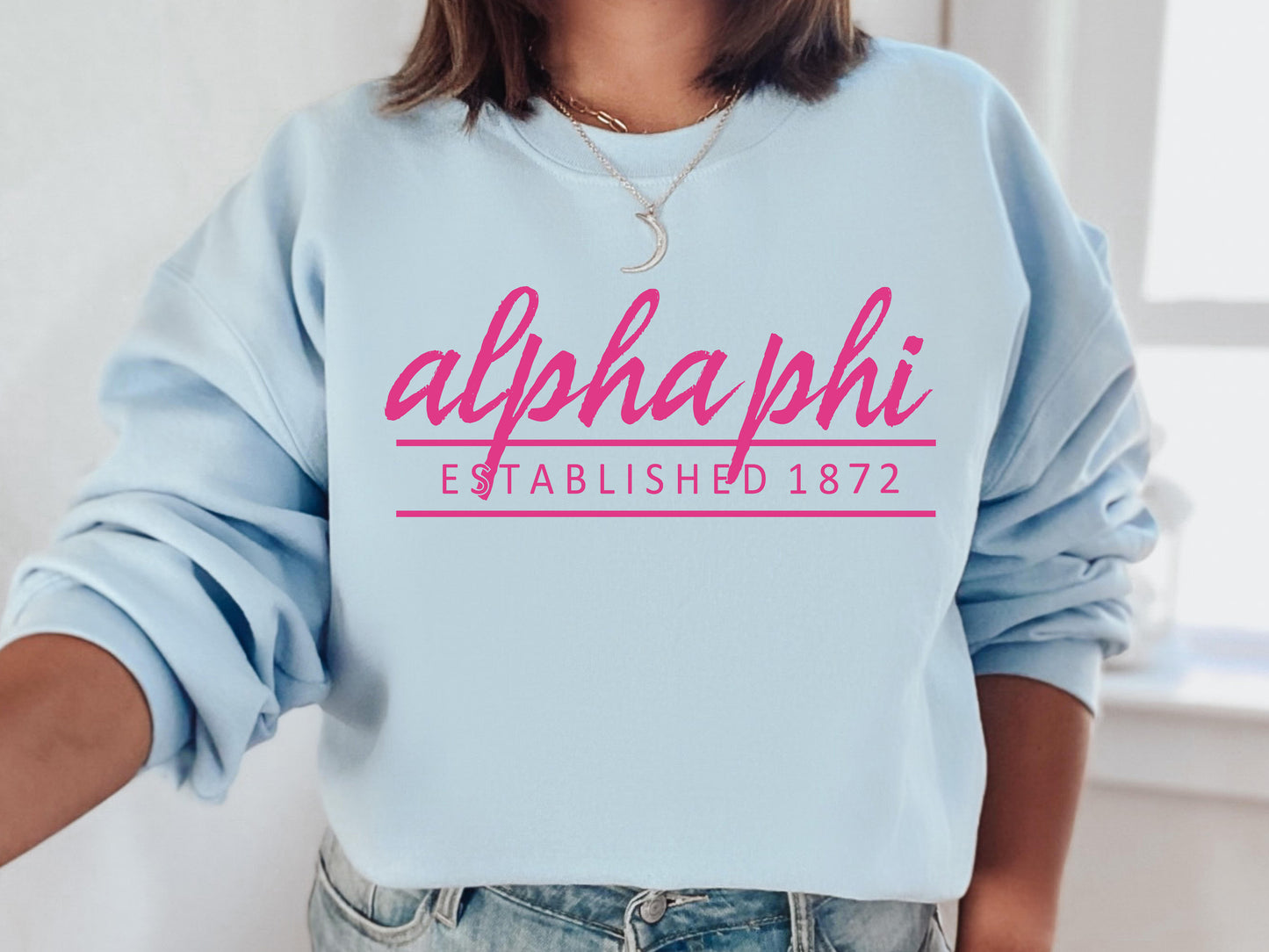 Alpha Phi All Pink Sorority Sweatshirt _ 757g