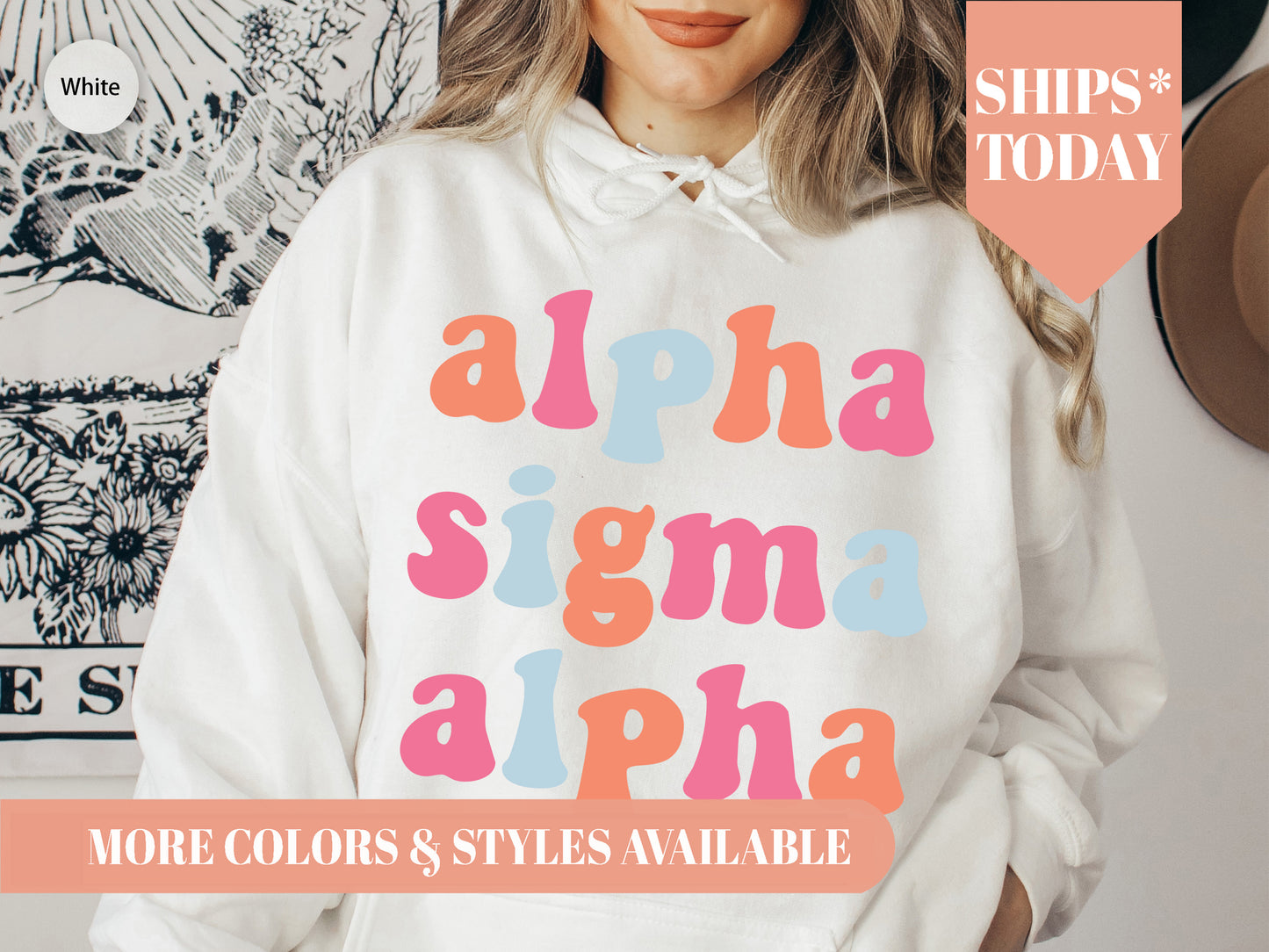 Alpha Sigma Alpha Vividly Vibrant Sorority Hoodie _ 3155g