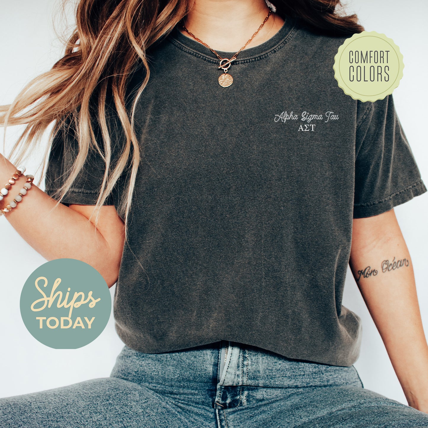 Alpha Sigma Tau Howdy Cowgirl Comfort Colors Sorority T-shirt _ 35366g