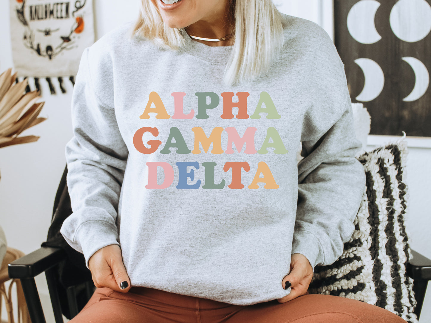 Alpha Gamma Delta Bright and Proud Sorority Sweatshirt _ 417g