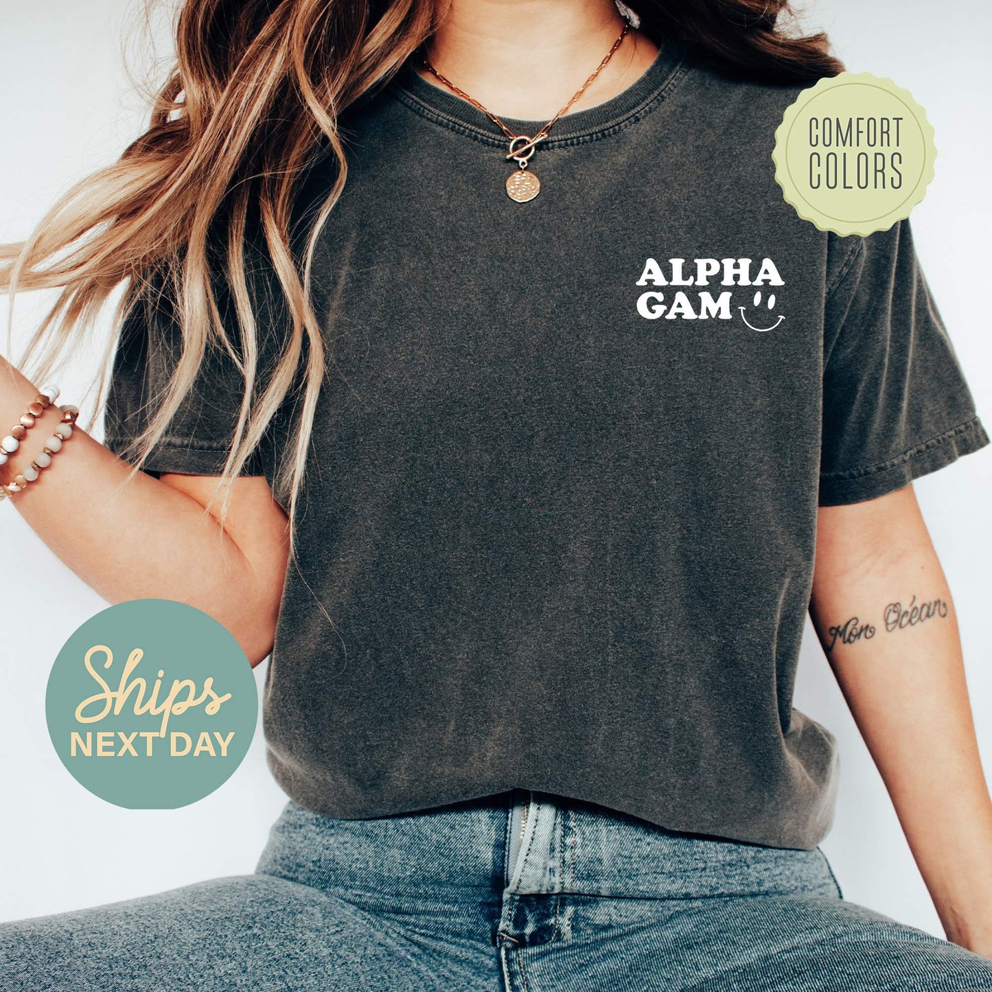 Alpha Gamma Delta My Kind of People Comfort Colors Sorority T-shirt _ 33261g