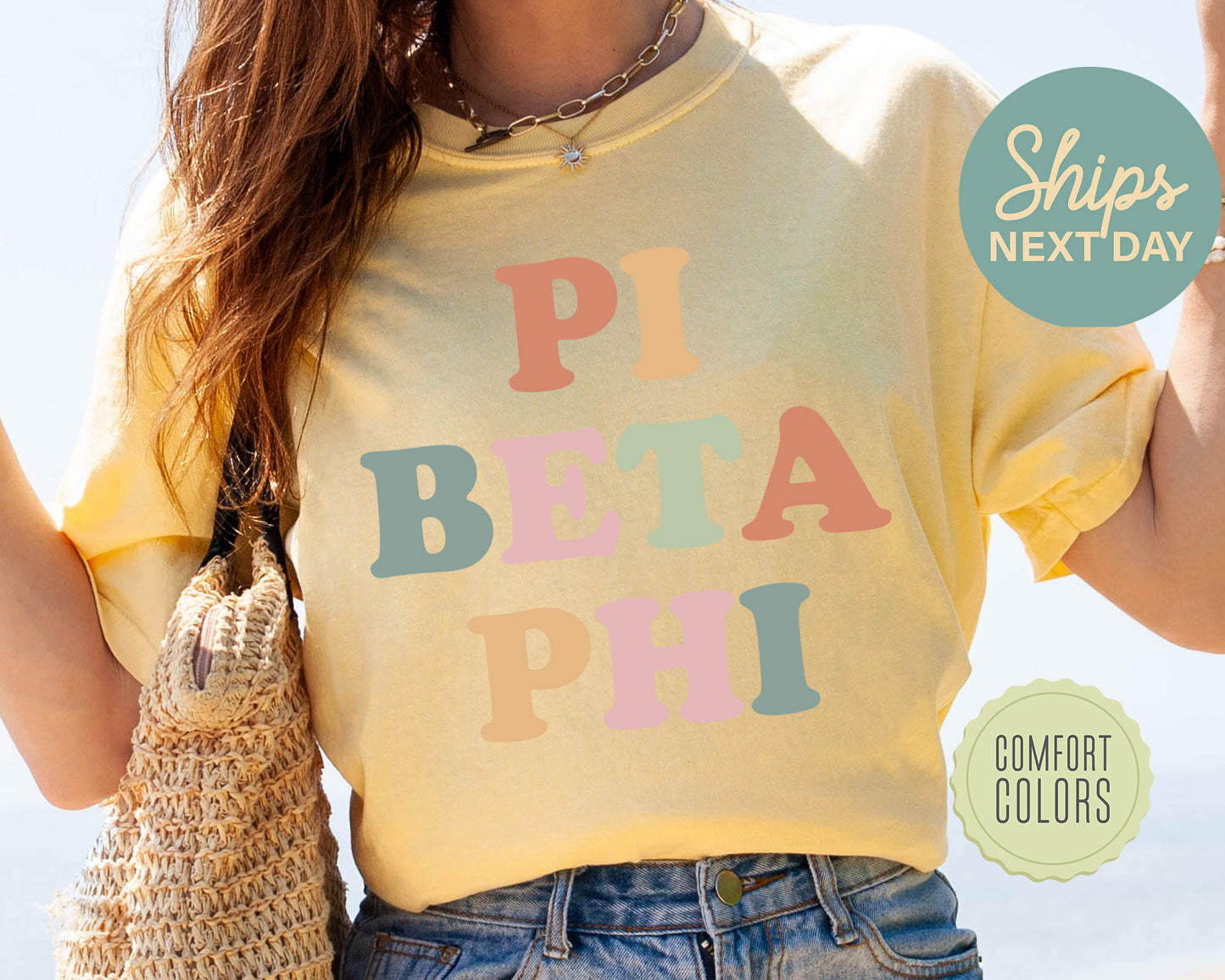 Pi Beta Phi Bright and Proud Comfort Colors Sorority T-shirt _ 434g